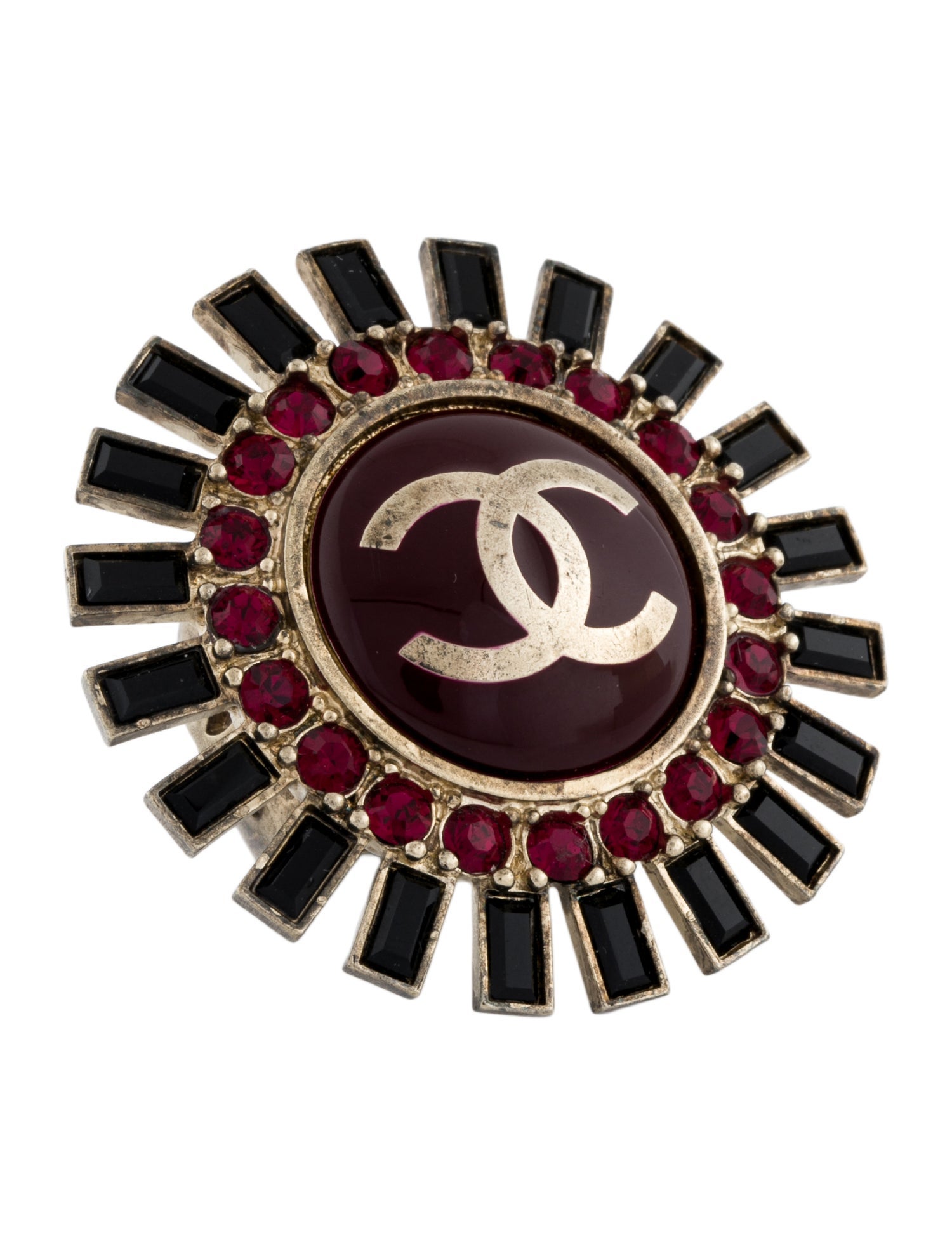 Chanel Strass & Resin CC Cocktail Ring
