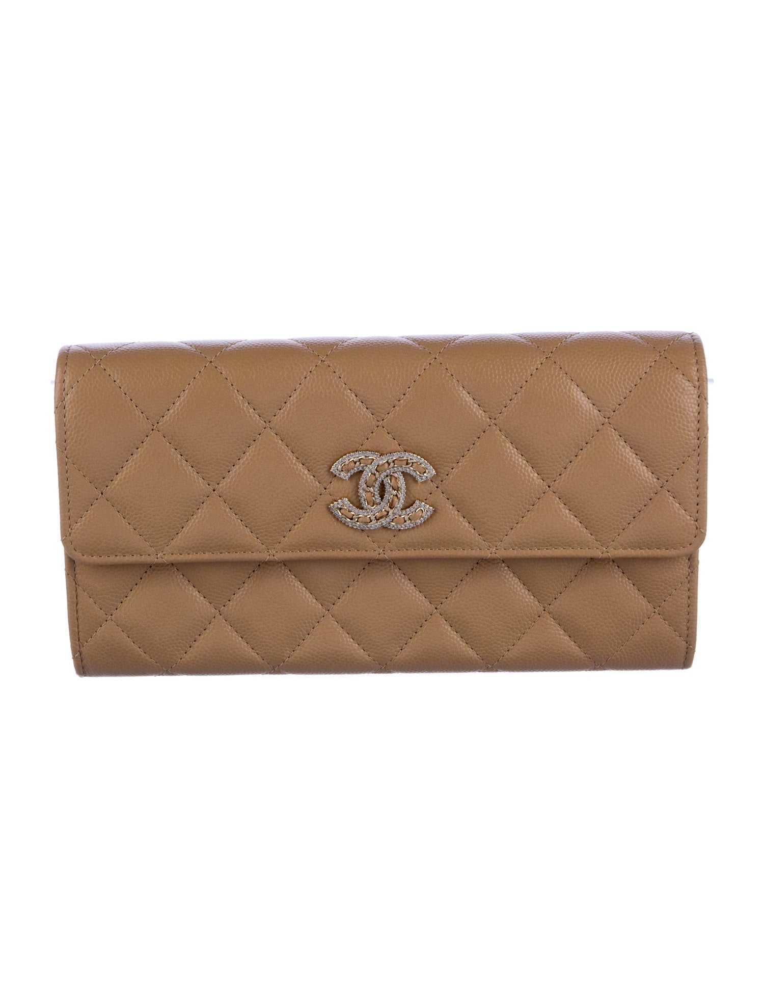 Chanel Interlocking CC Logo Leather Continental Wallet