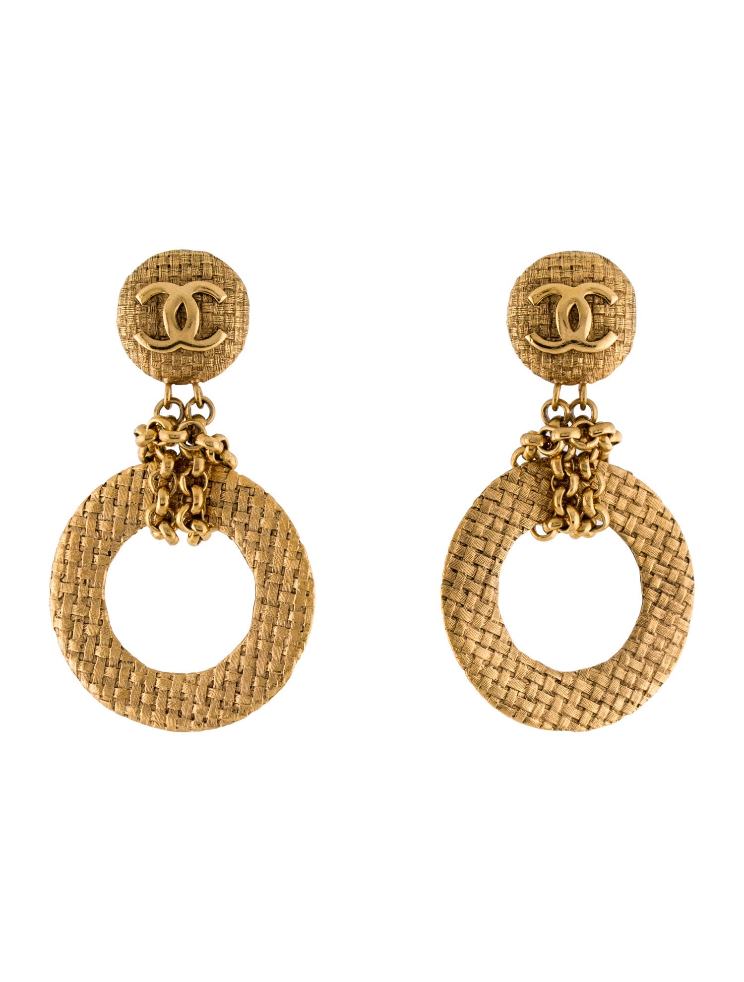 Chanel Vintage CC Clip-On Drop Earrings