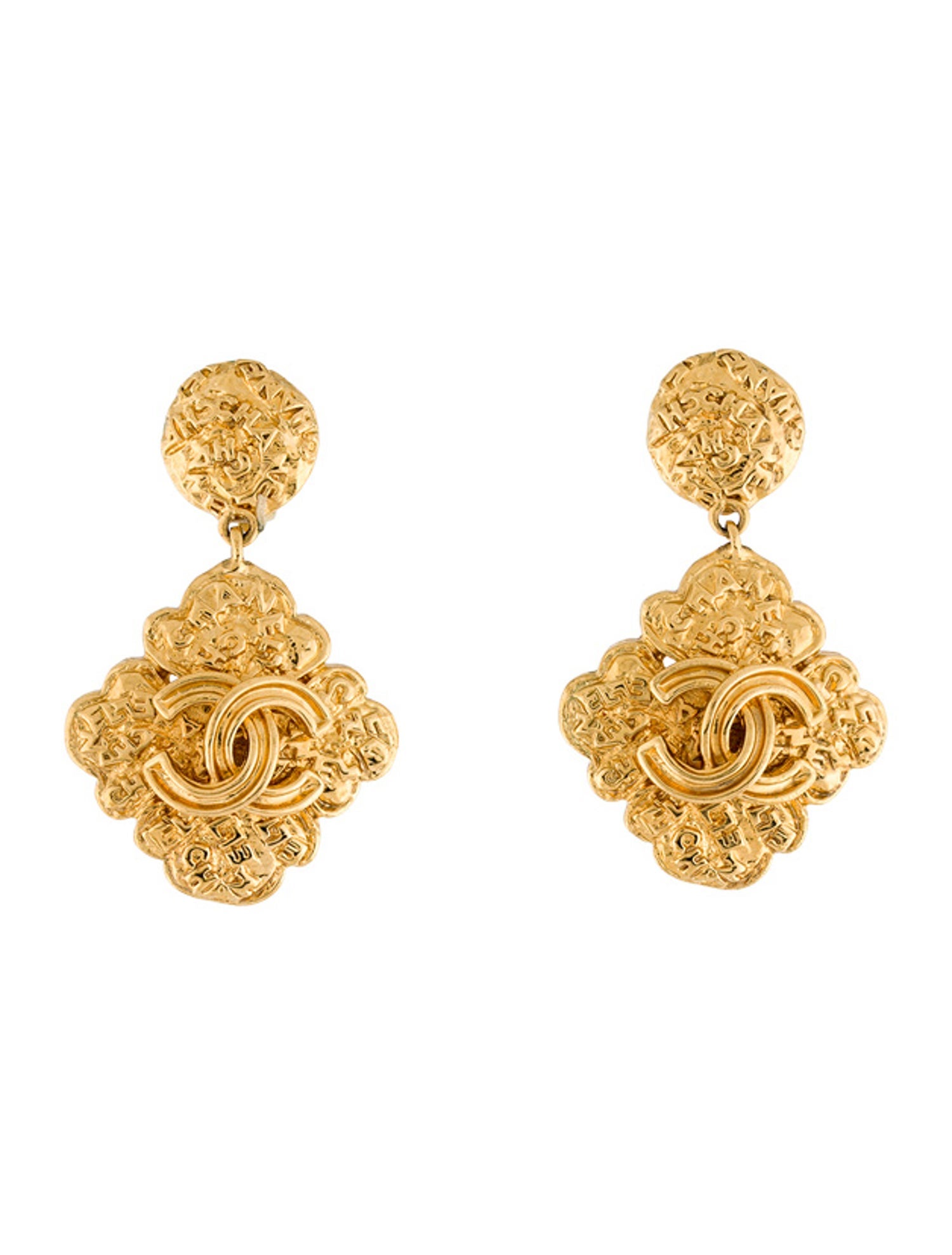 Chanel Vintage CC Drop Clip-On Earrings