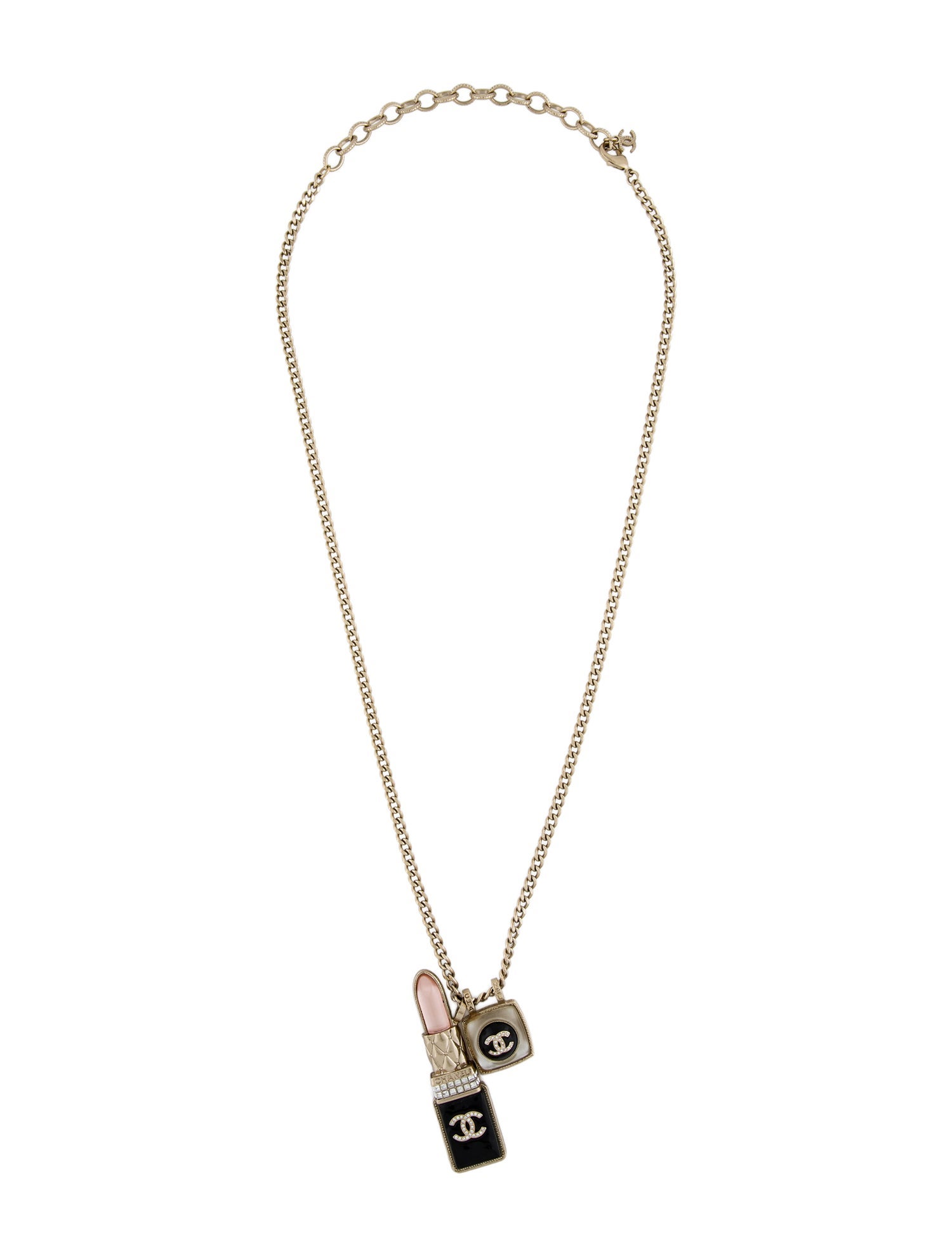 Chanel 2022 Resin & Strass CC Lipstick Pendant Necklace