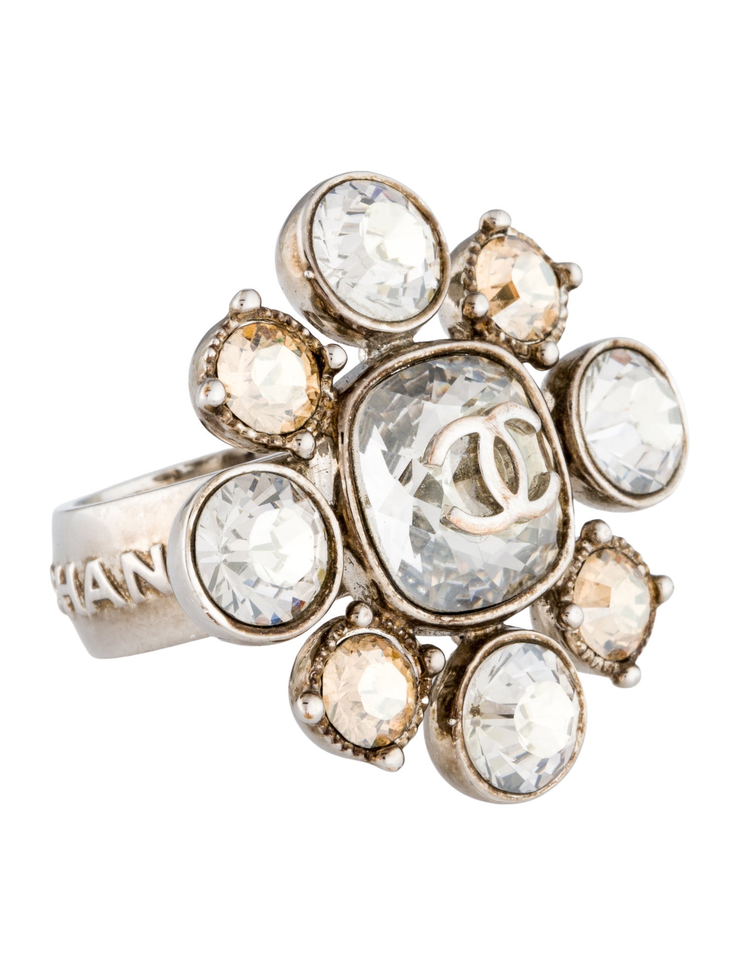 Chanel Strass CC Cocktail Ring