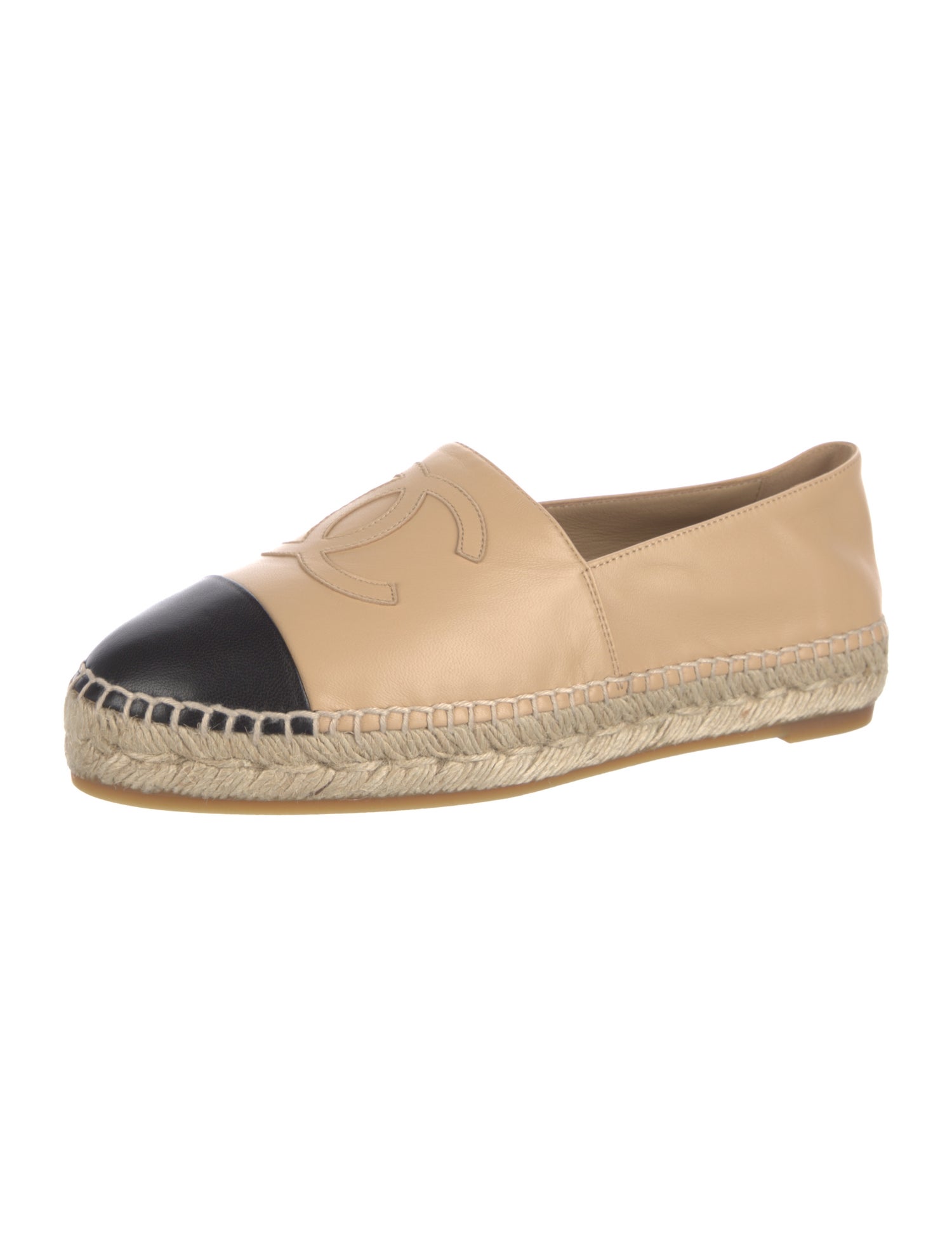 Chanel Interlocking CC Logo Lambskin Espadrilles