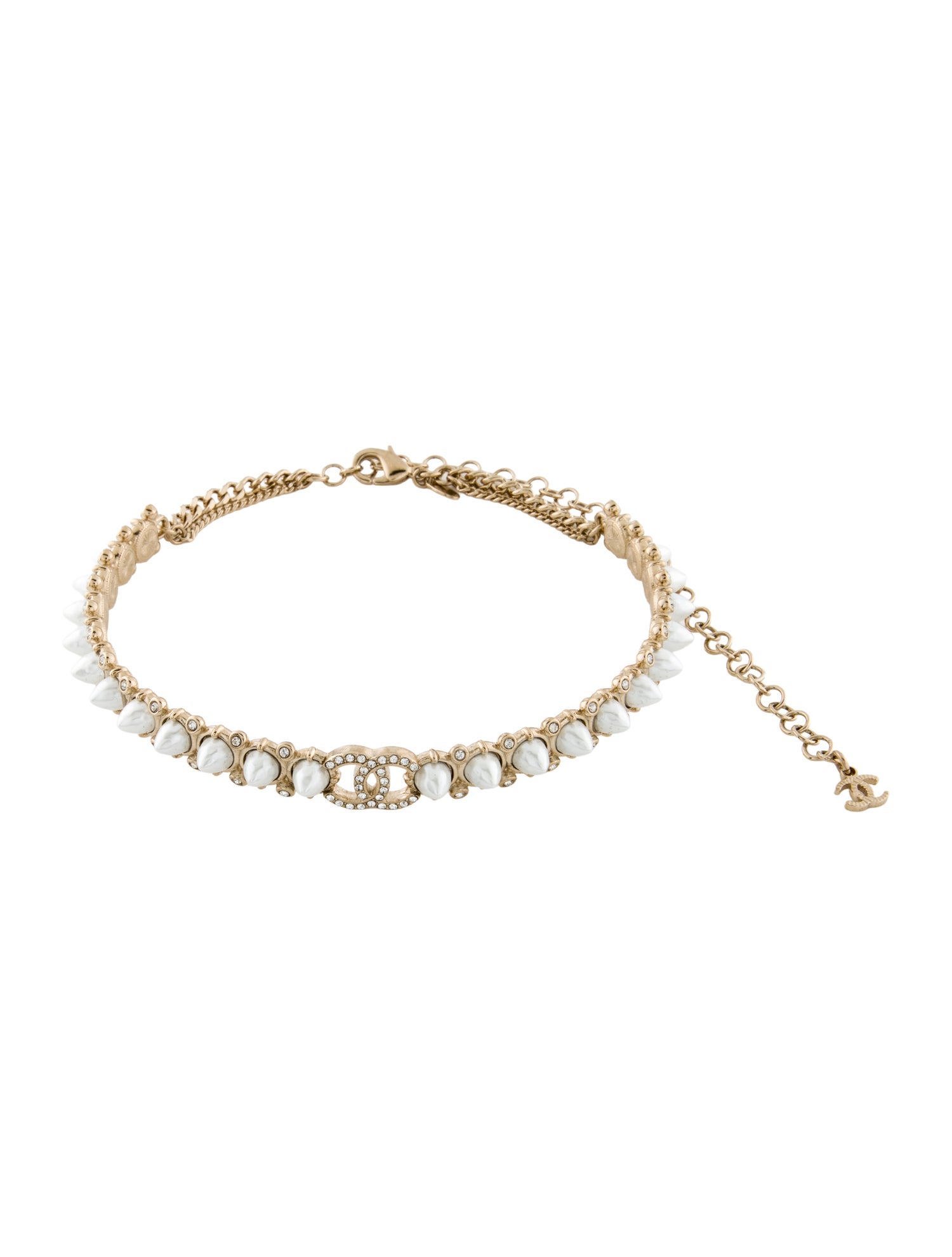 Chanel Faux Pearl & Strass CC Choker