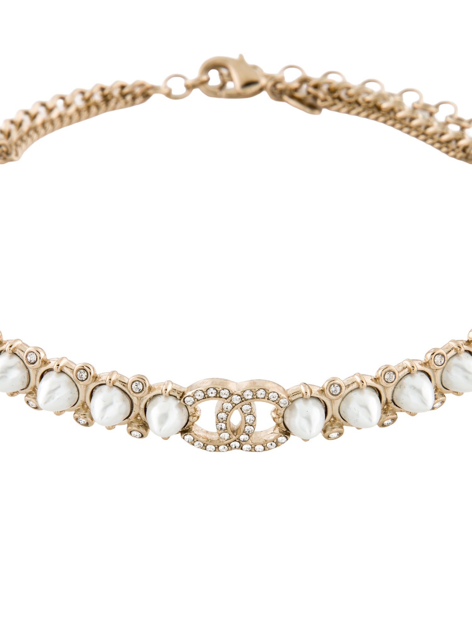 Chanel Faux Pearl & Strass CC Choker