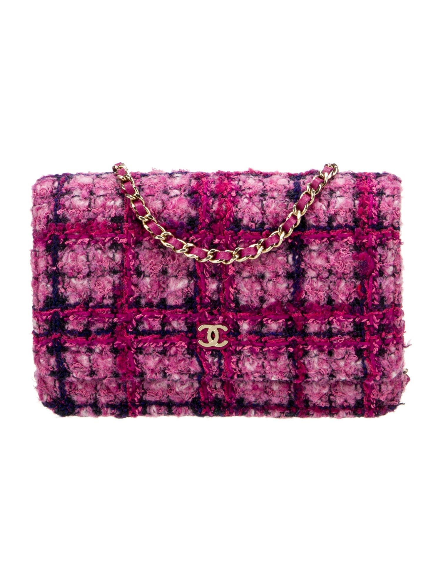 Chanel 2024 Tweed Wallet On Chain