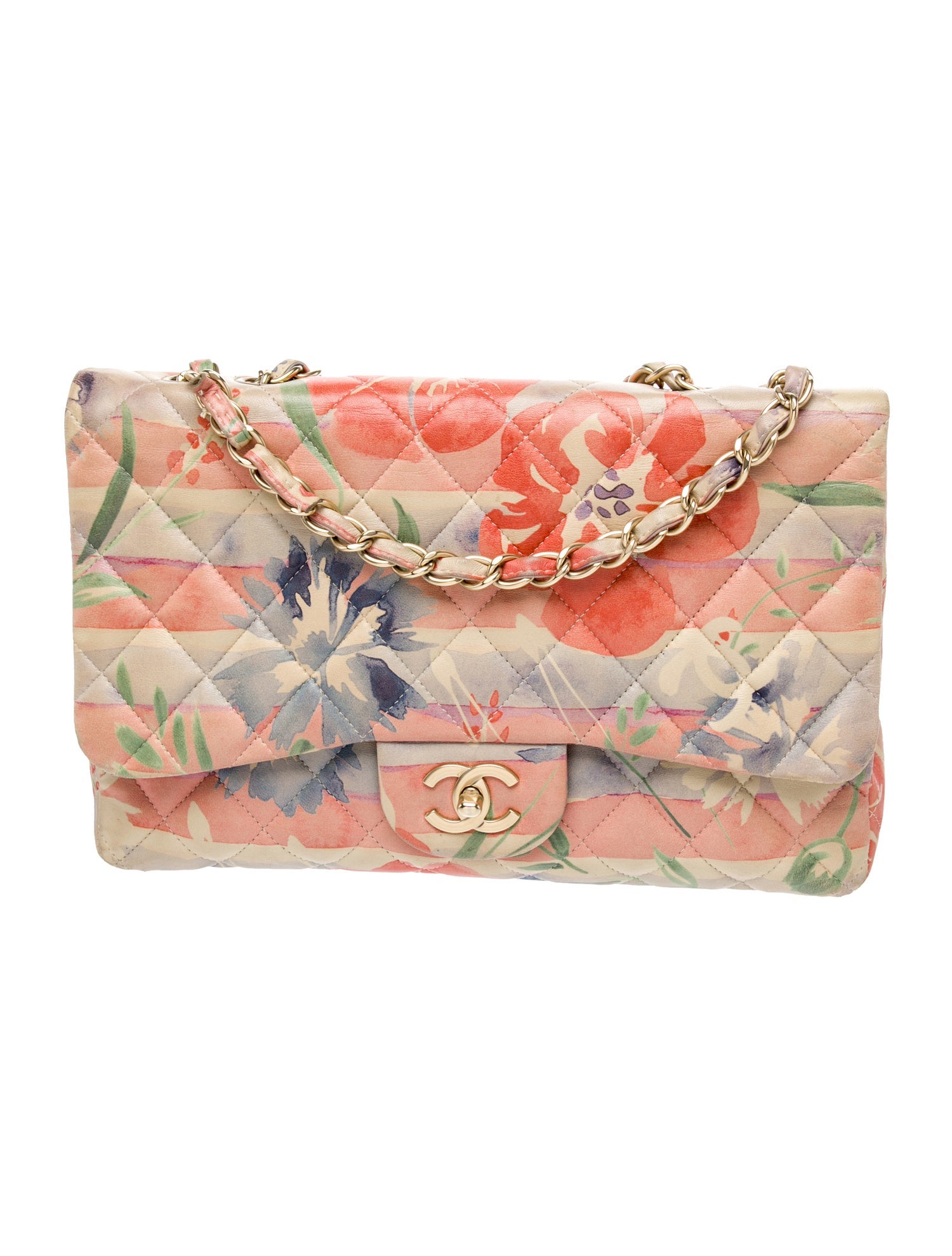 Chanel Jumbo Floral Classic Flap Bag