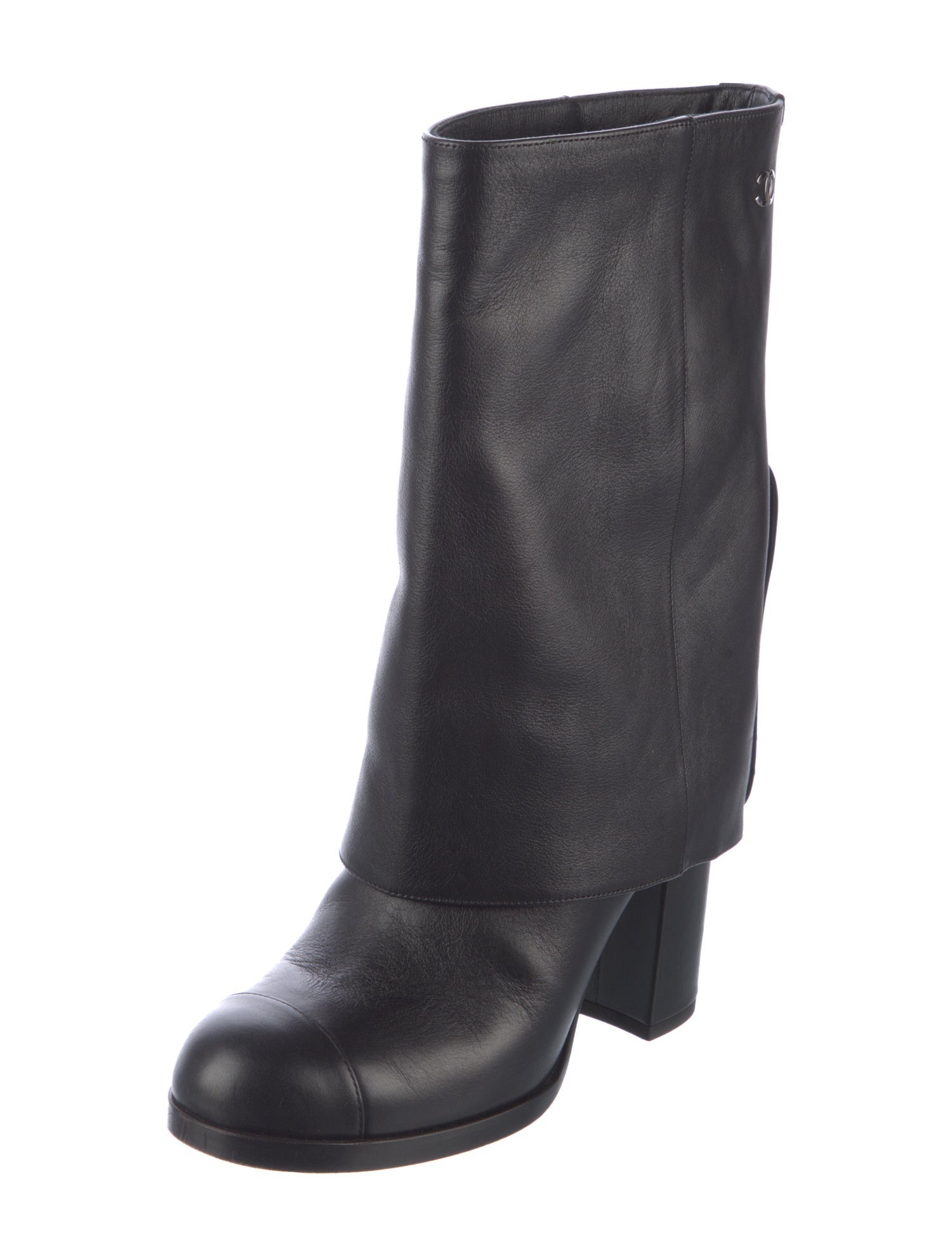 Chanel Interlocking CC Logo Calfskin Boots