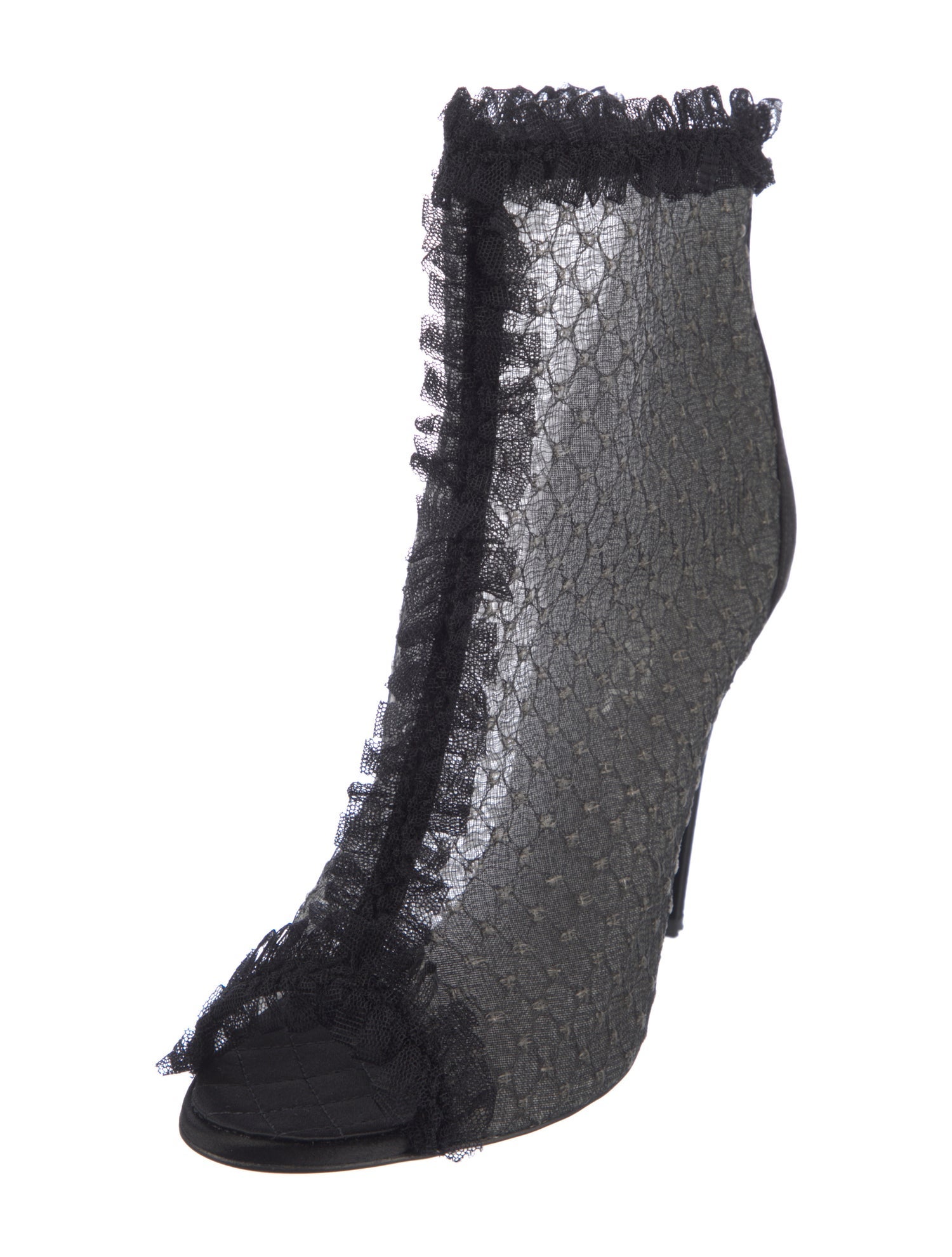 Chanel 2012 Interlocking CC Logo Lace-Up Boots