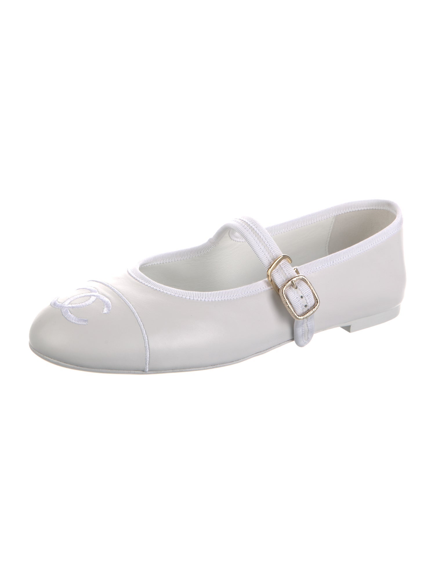 Chanel 2025 Interlocking CC Logo Mary Jane Flats