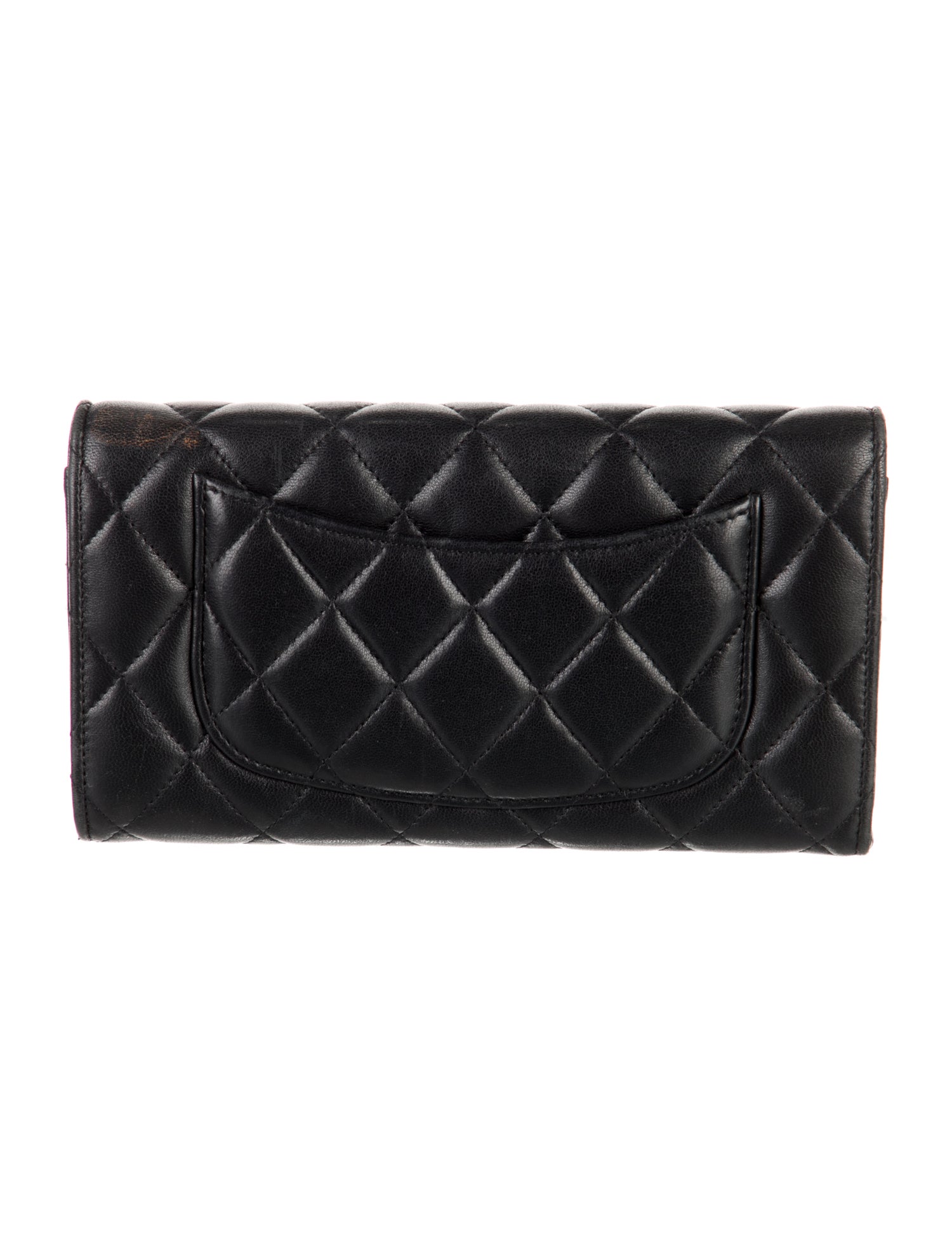 Chanel Long Flap Wallet Interlocking CC Logo Continental Wallet