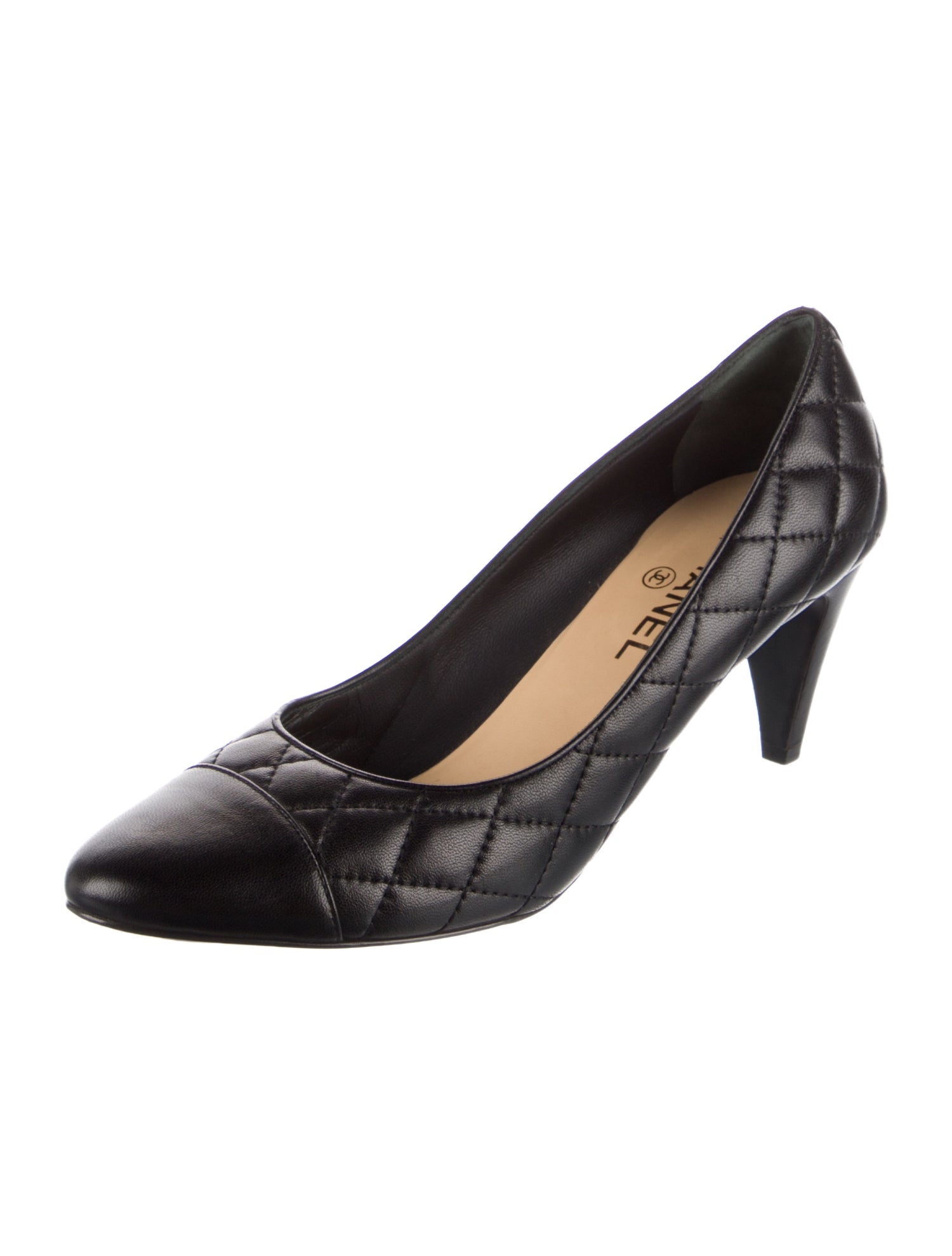 Chanel Interlocking CC Logo Lambskin Pumps