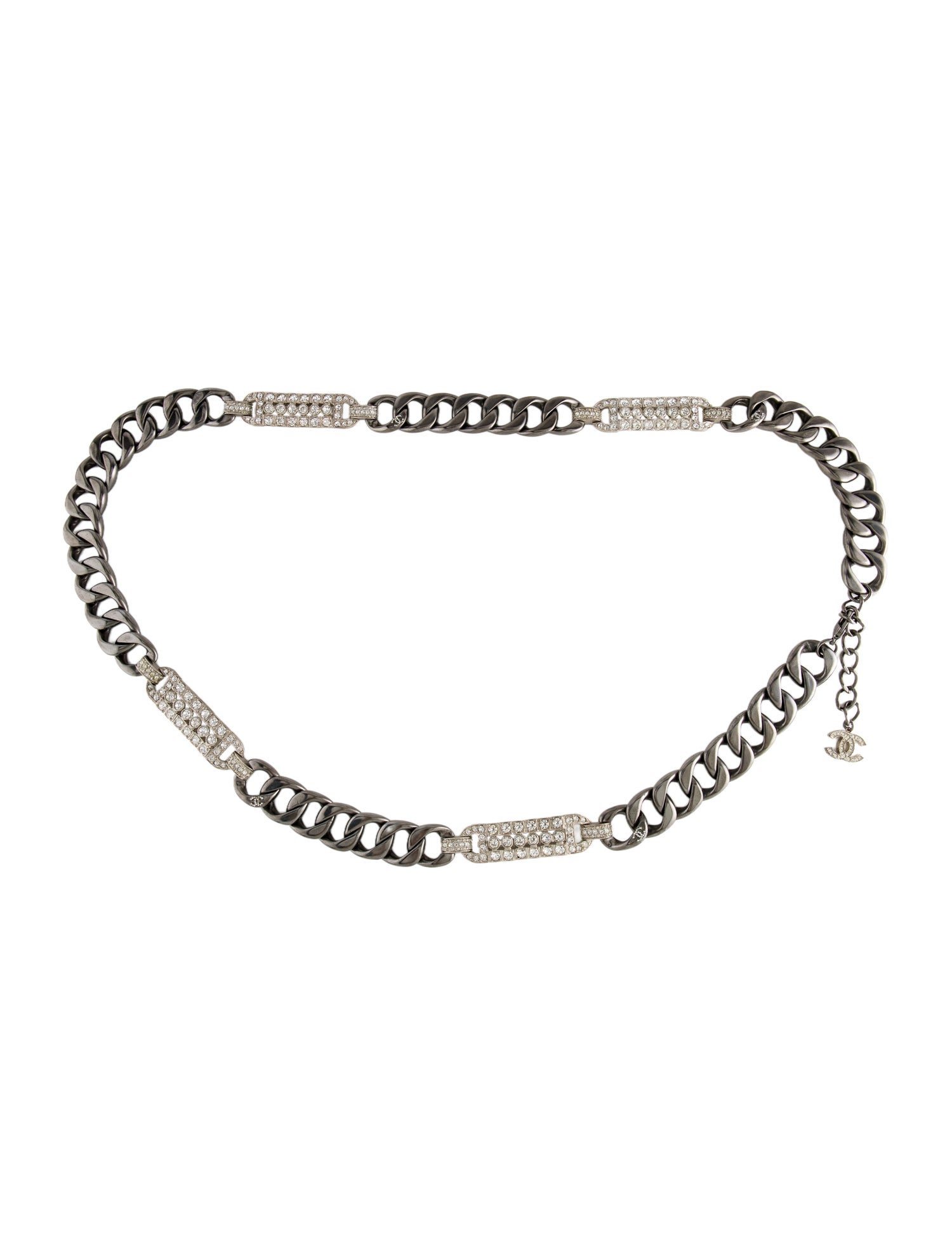 Chanel Chanel Strass Curb Chain Necklace