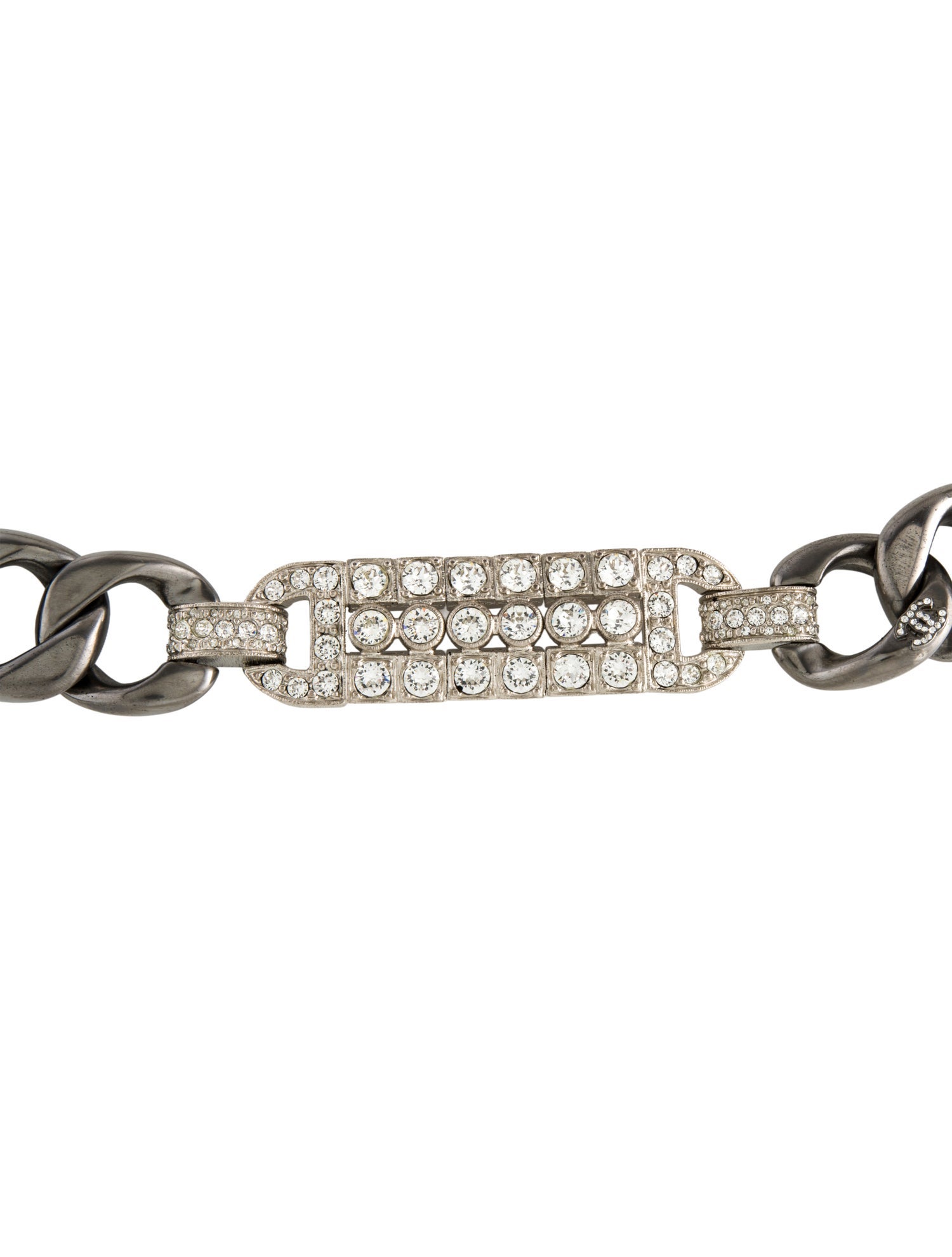 Chanel Chanel Strass Curb Chain Necklace