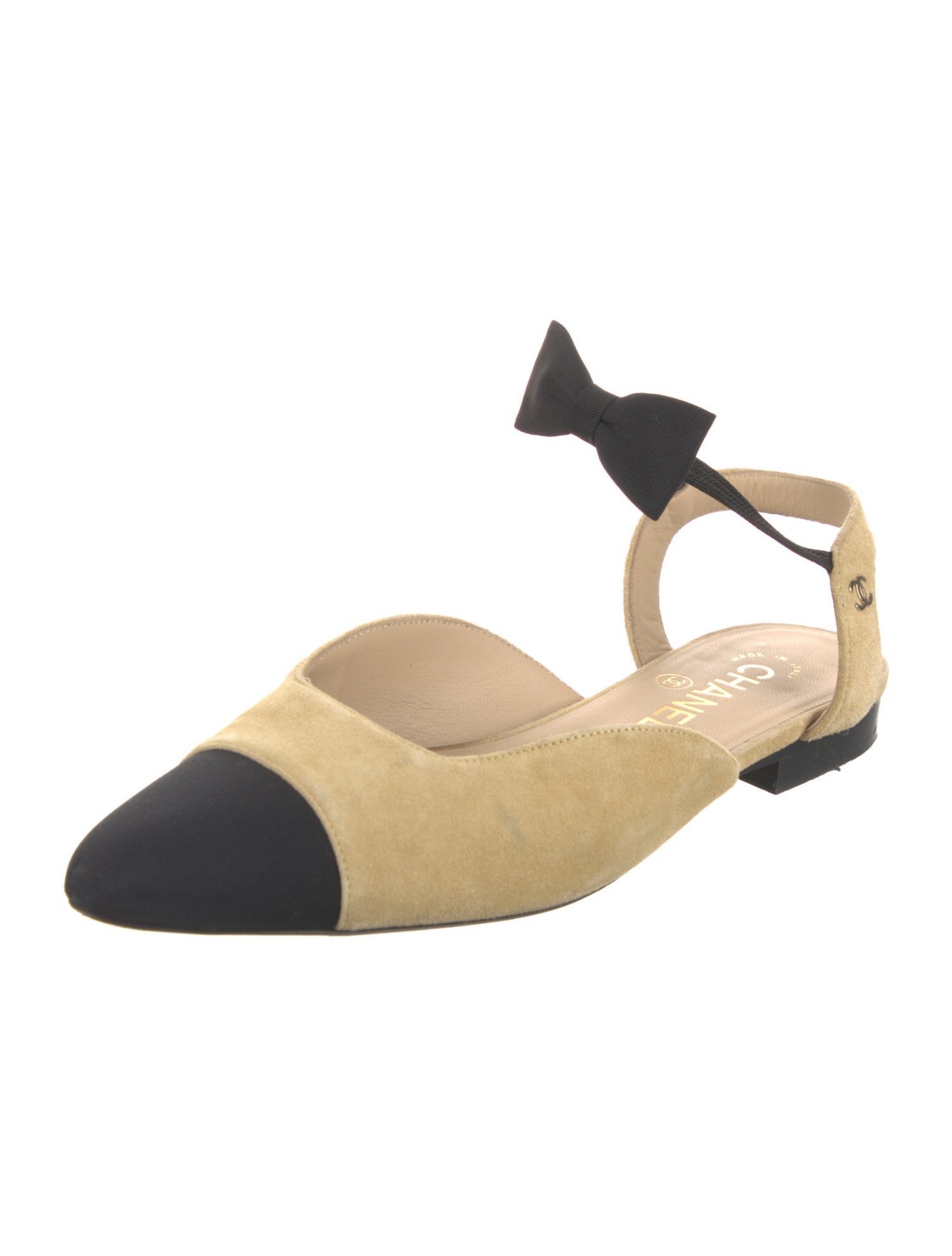 Chanel 2020 Interlocking CC Logo Slingback Flats