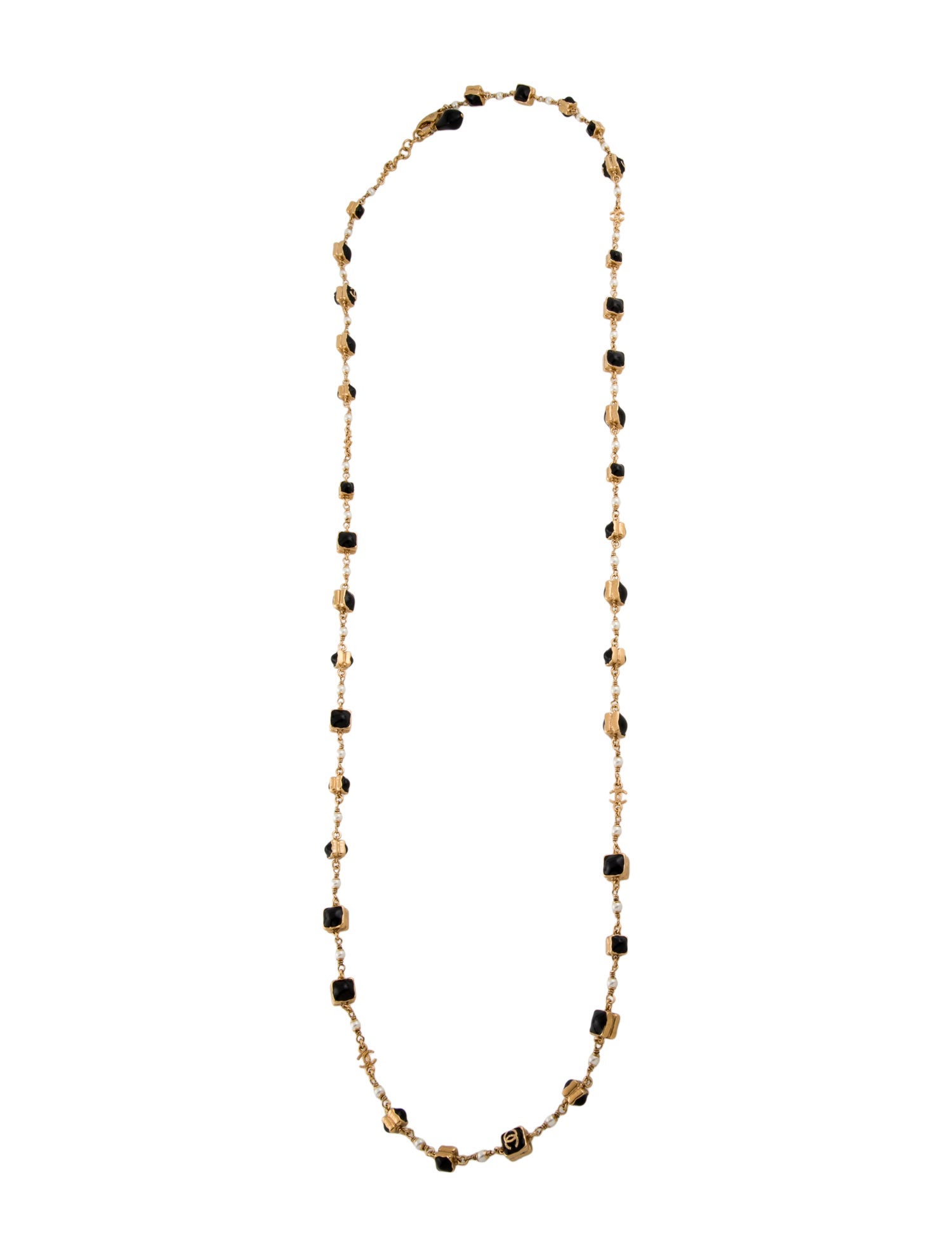 Chanel Faux Pearl & Resin CC Necklace