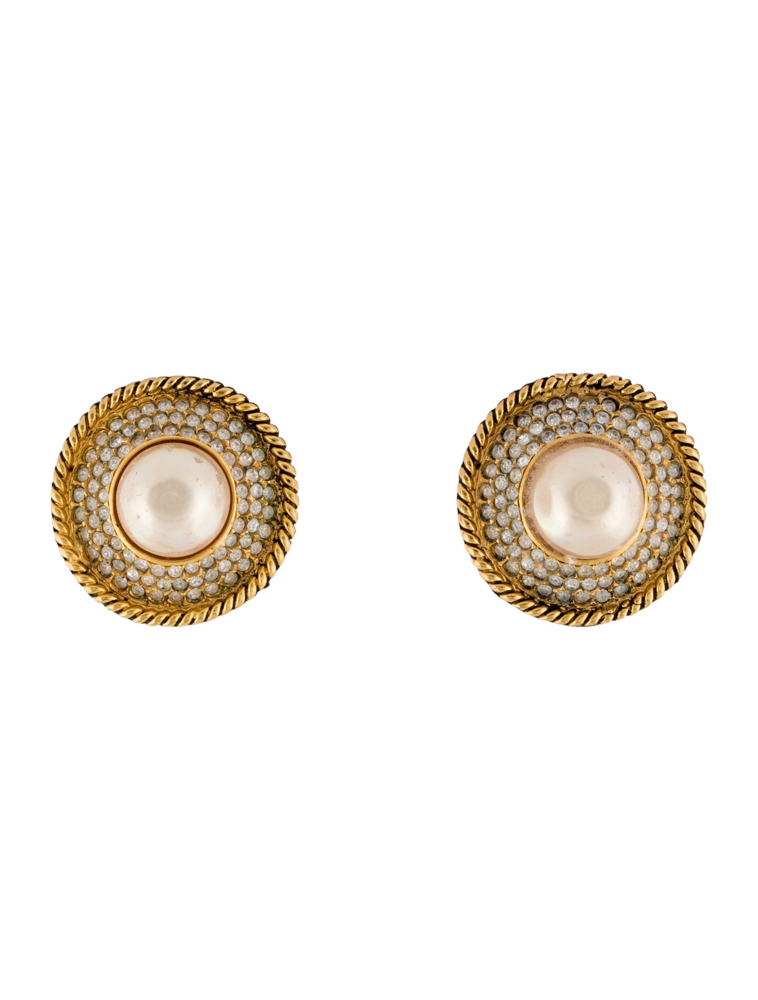 Chanel Vintage Strass Clip-On Earrings