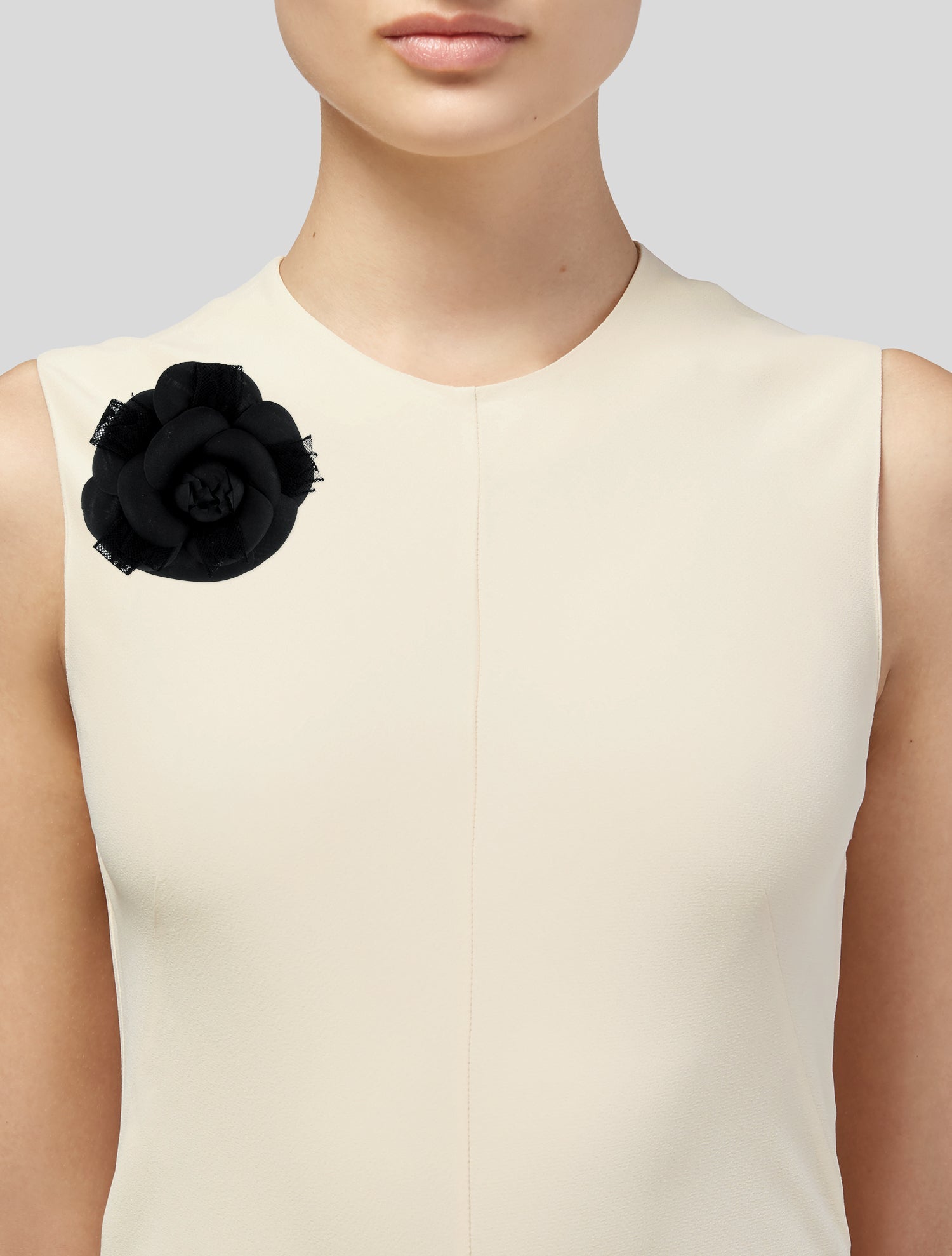 Chanel Vintage Fabric Camellia Brooch