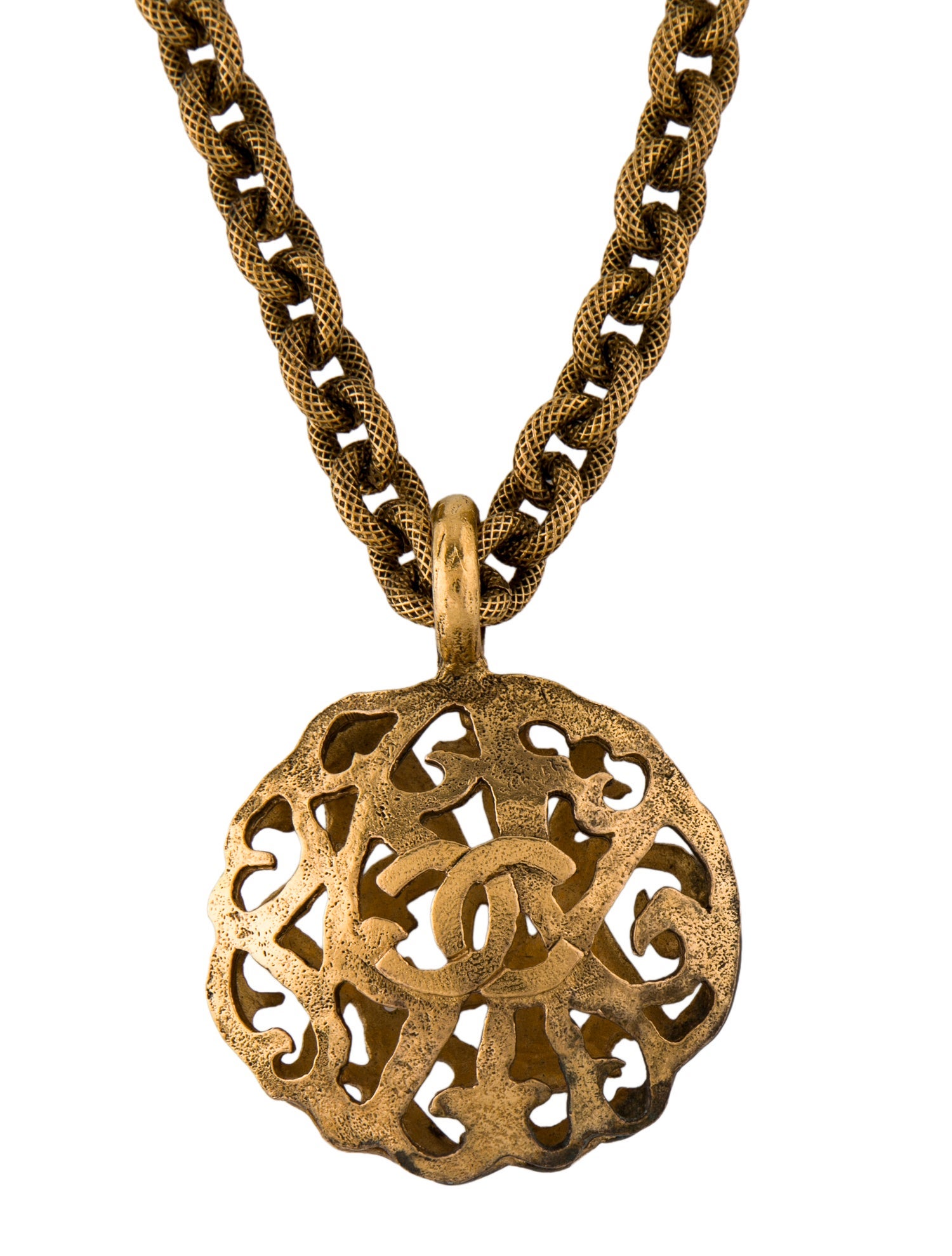 Chanel Vintage CC Cutout Pendant Necklace
