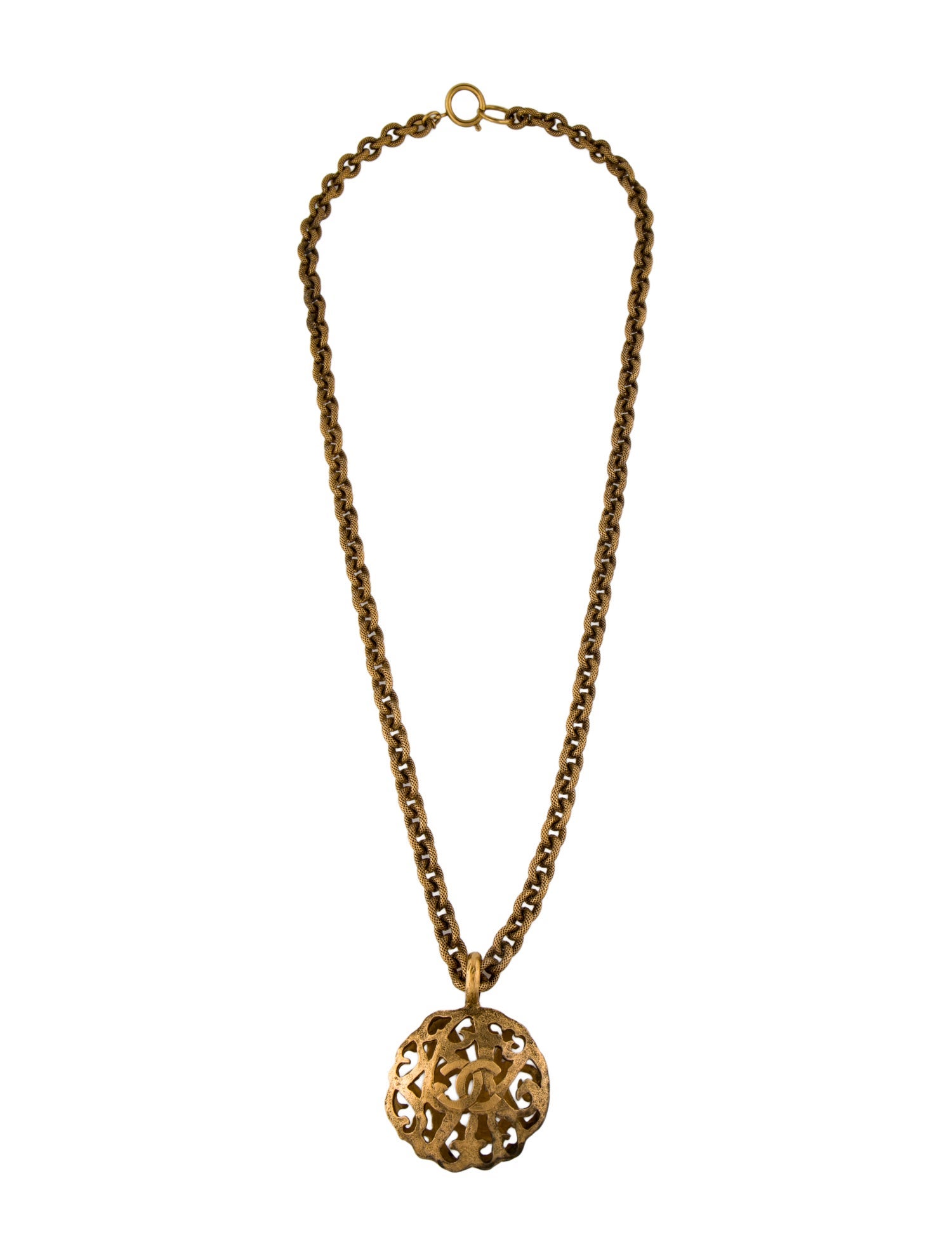 Chanel Vintage CC Cutout Pendant Necklace