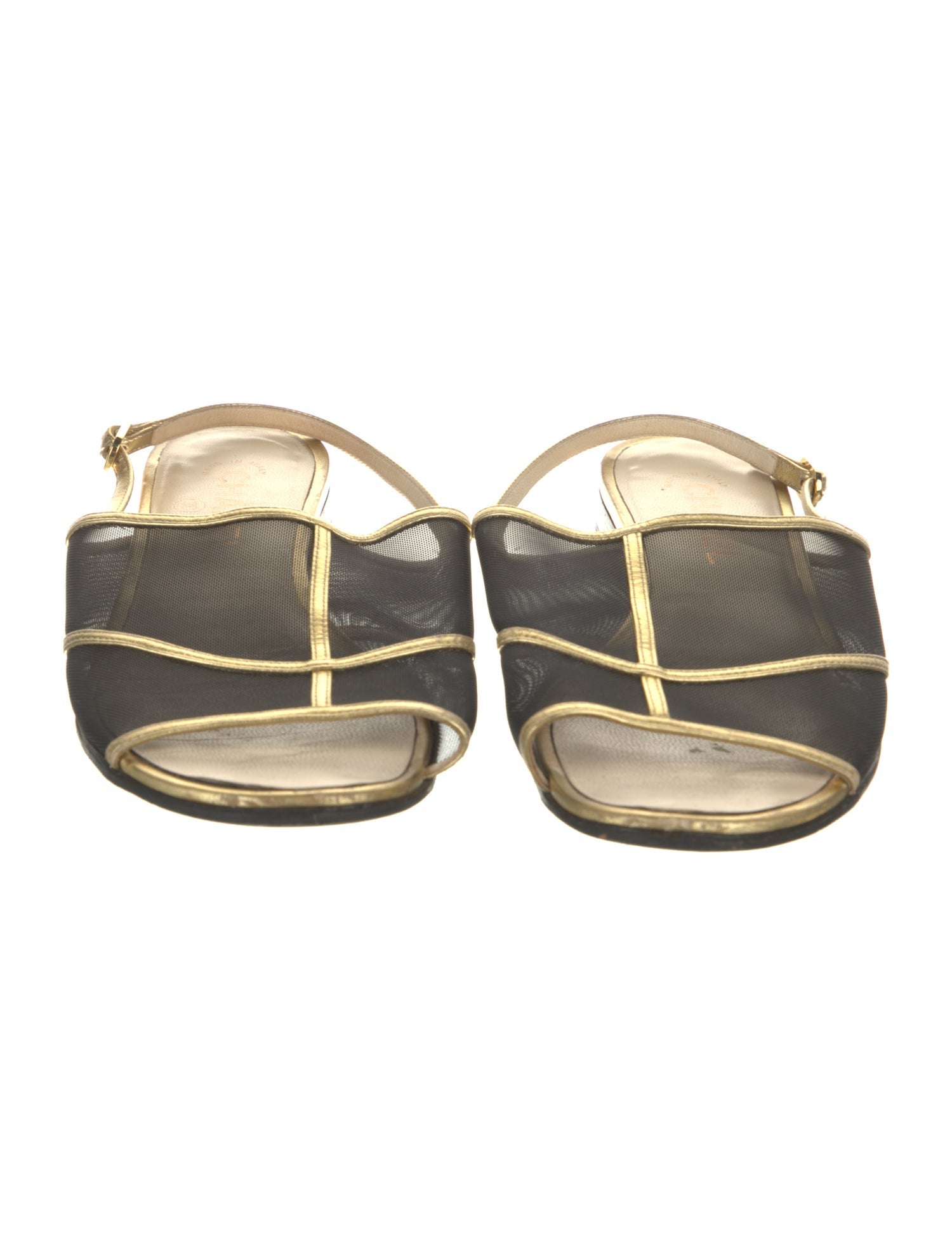 Interlocking CC Logo Mesh Slingback Sandals