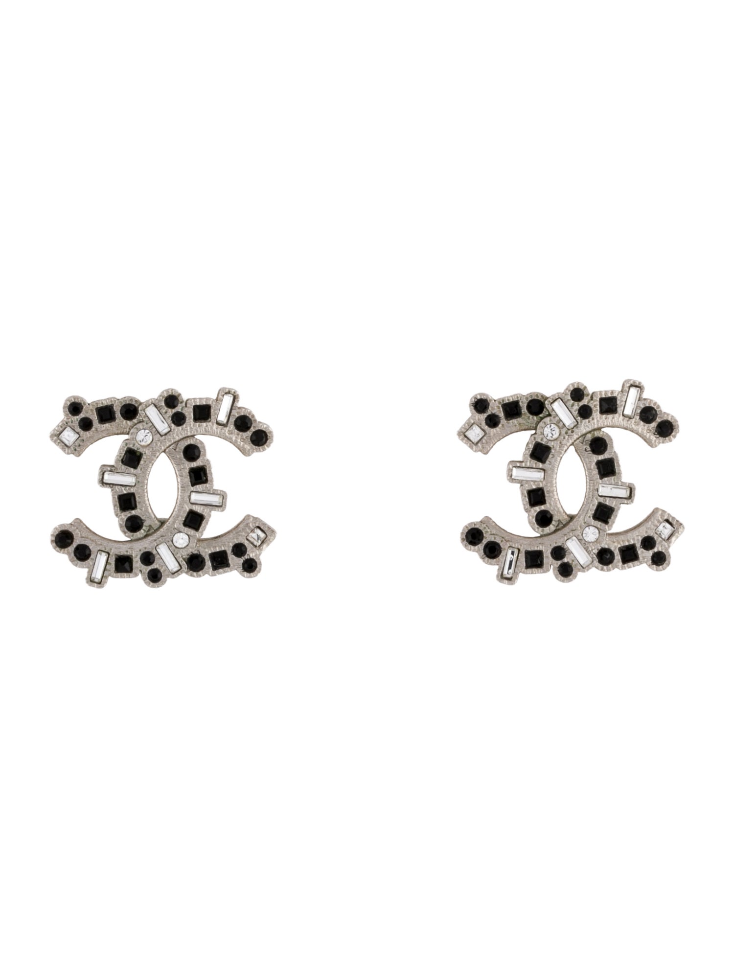 Chanel Strass CC Stud Earrings