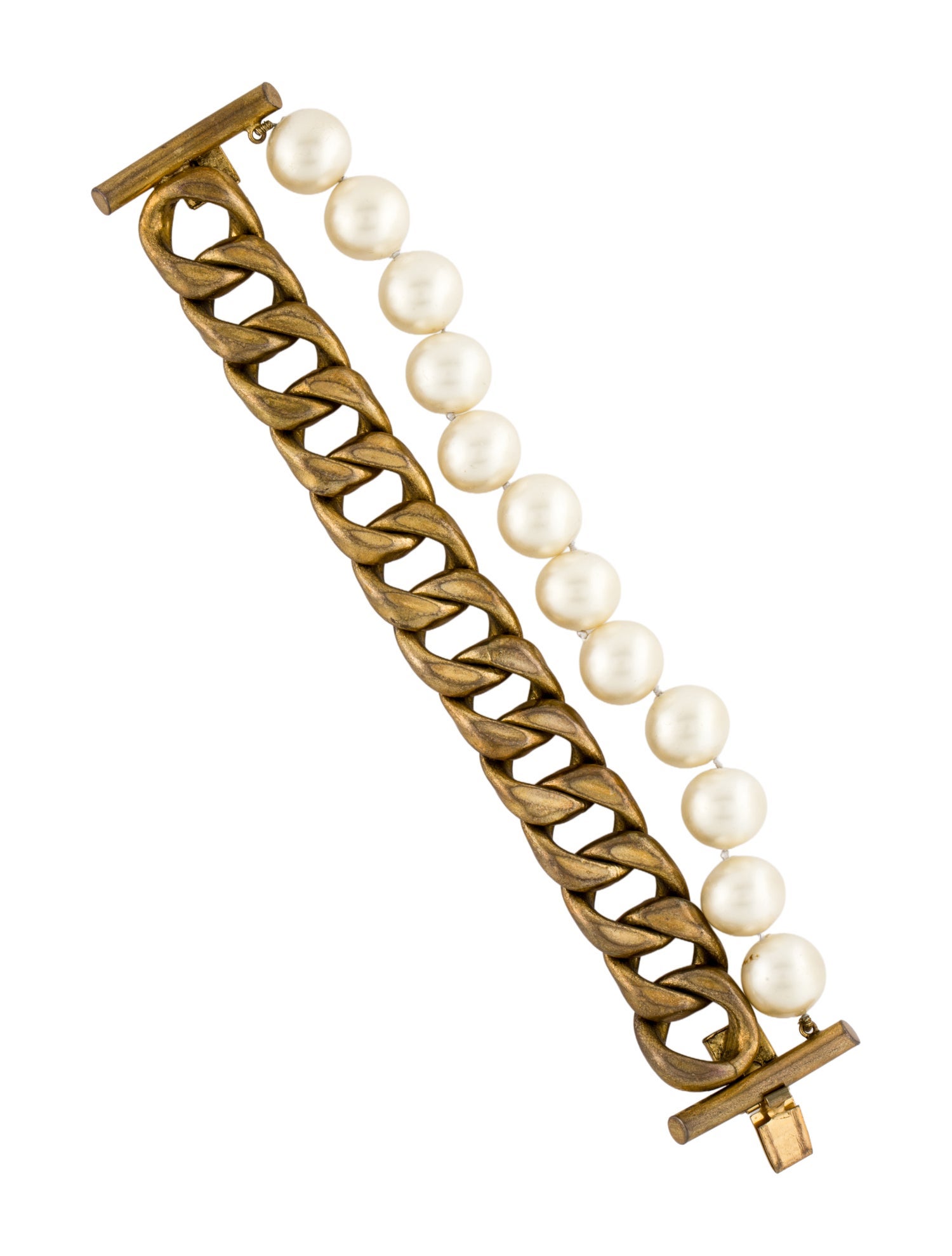 Chanel Vintage Faux Pearl Multistrand Bracelet