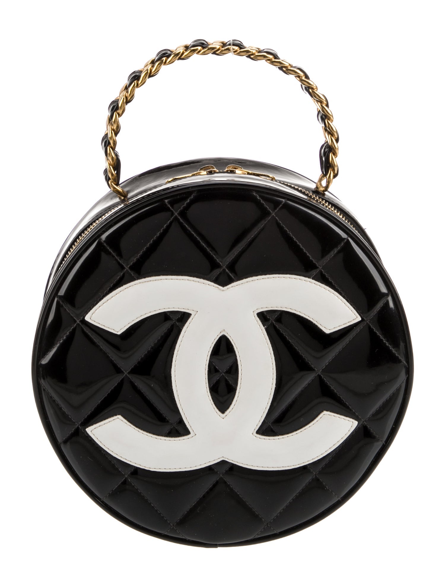 Chanel Patent Leather Round CC Handle Bag