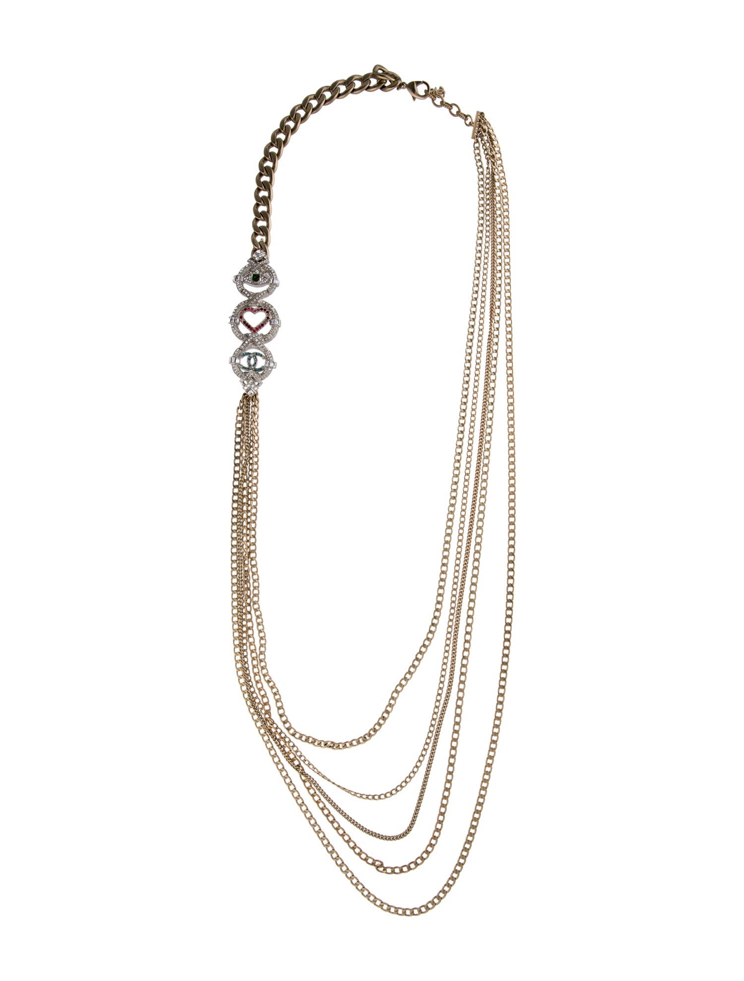 Chanel Strass 'Eye Heart Chanel' Multistrand Necklace