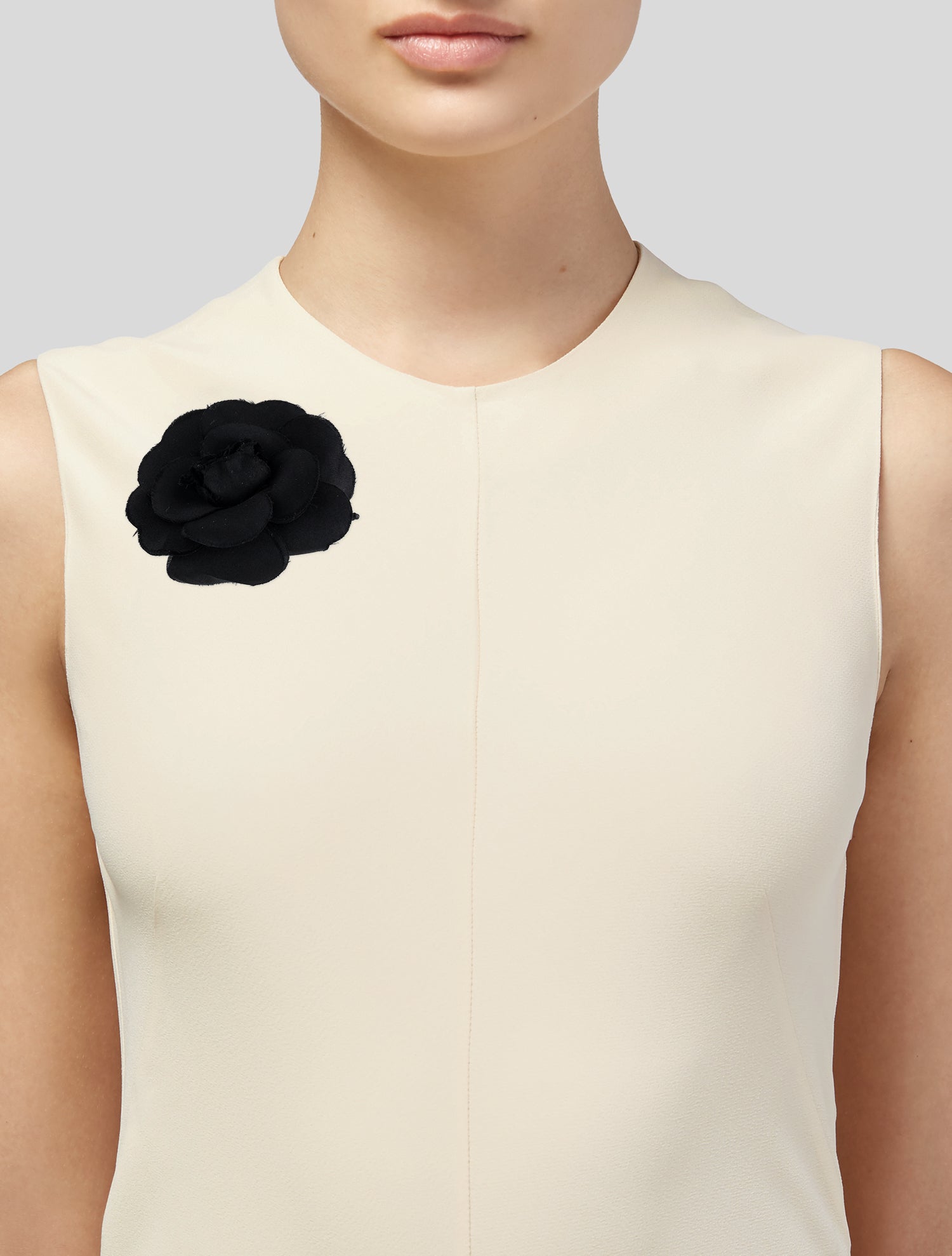 Chanel Fabric Vintage Camellia Pin Brooch