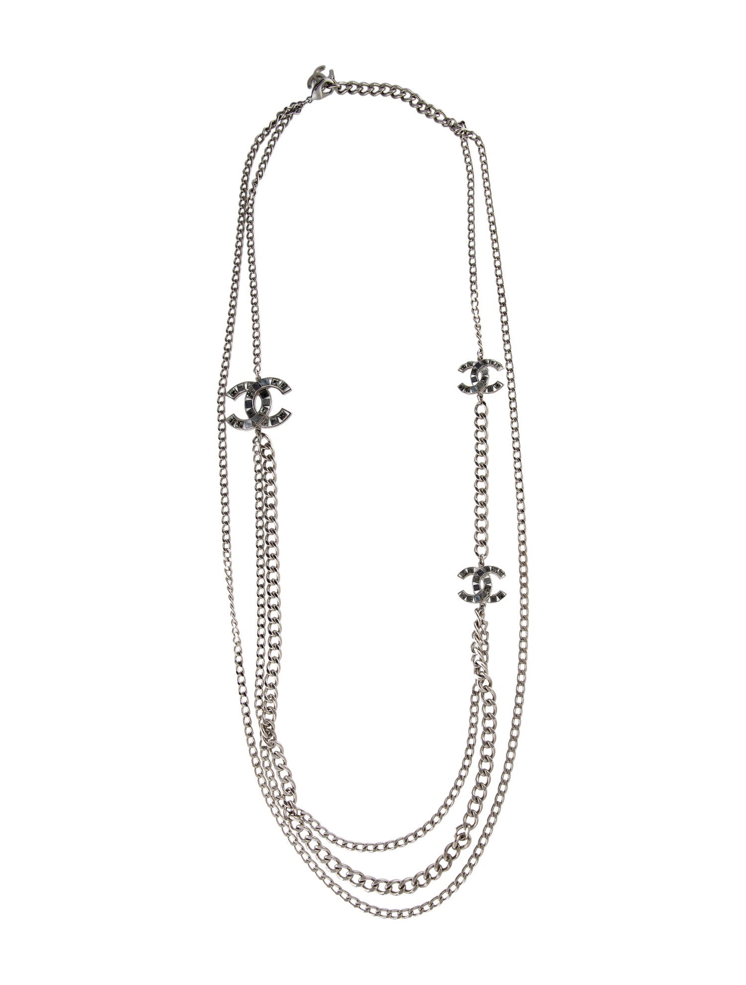 Chanel Strass CC Multistrand Necklace