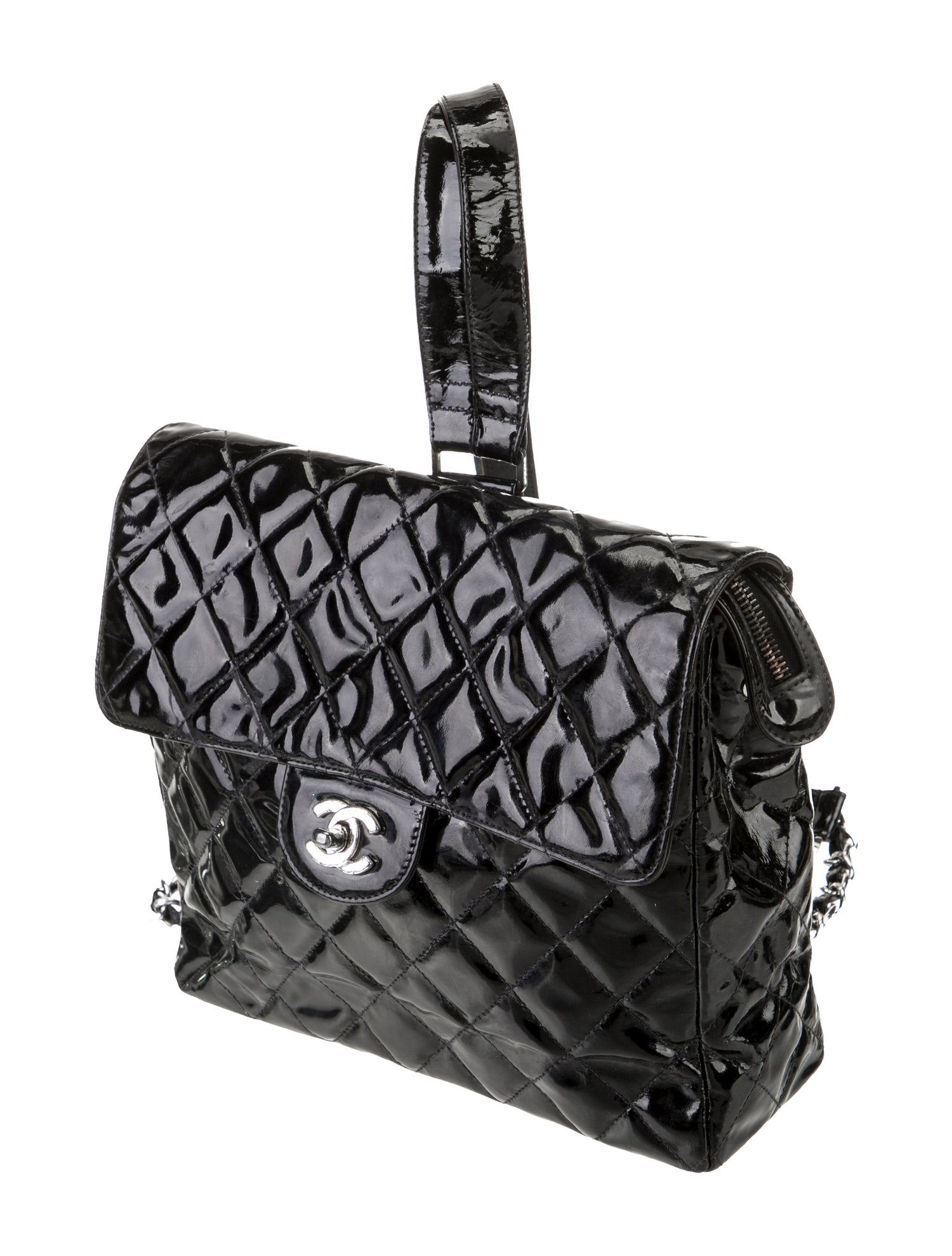 Chanel Patent Quilted CC Backpack