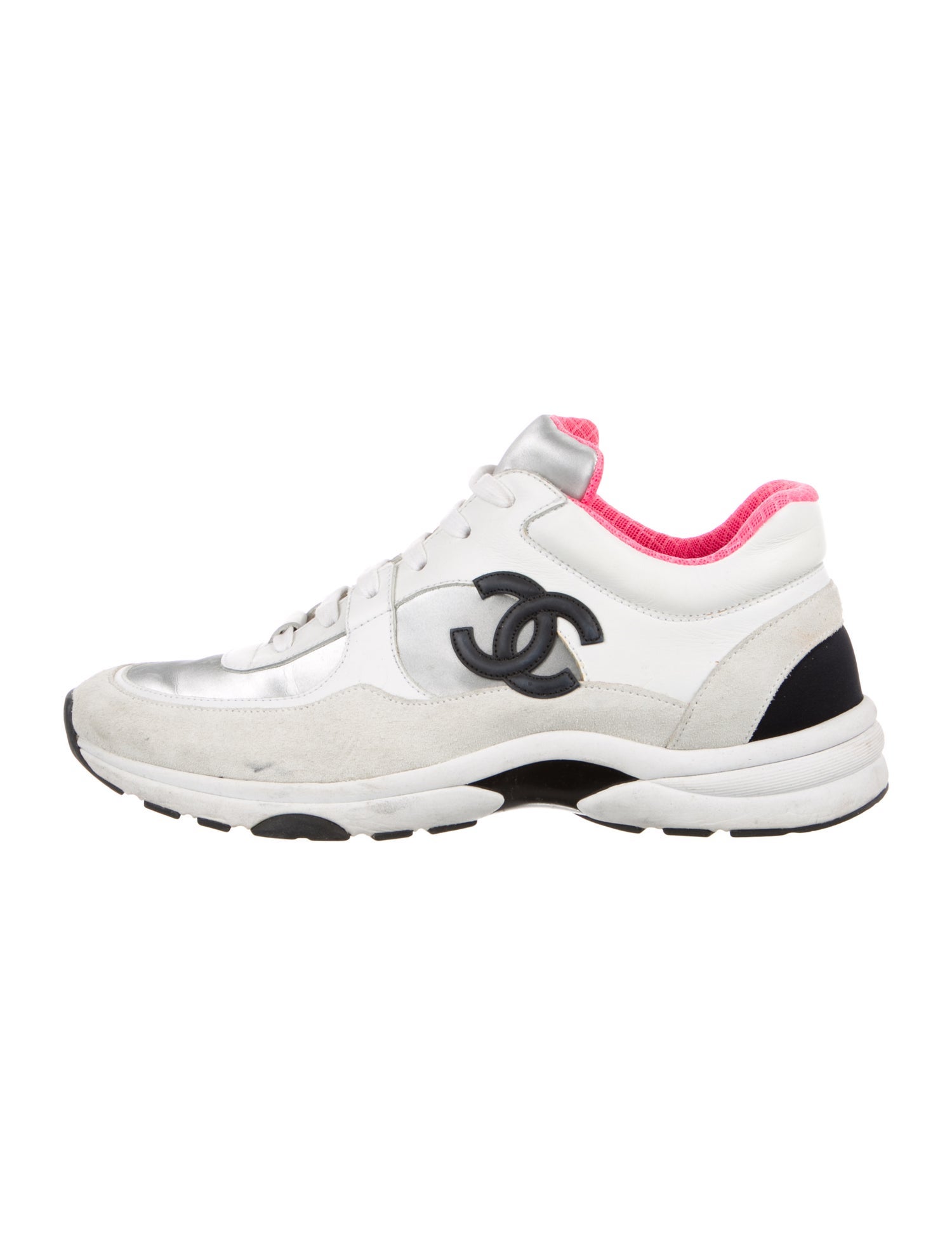 Chanel Interlocking CC Logo Suede Sneakers