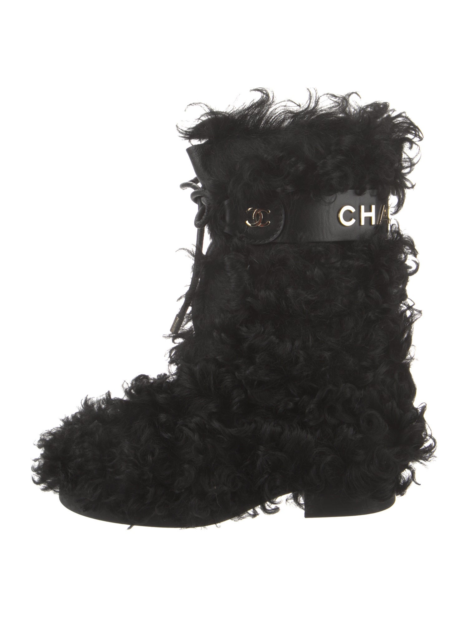 Chanel 2021 Interlocking CC Logo Lace-Up Boots