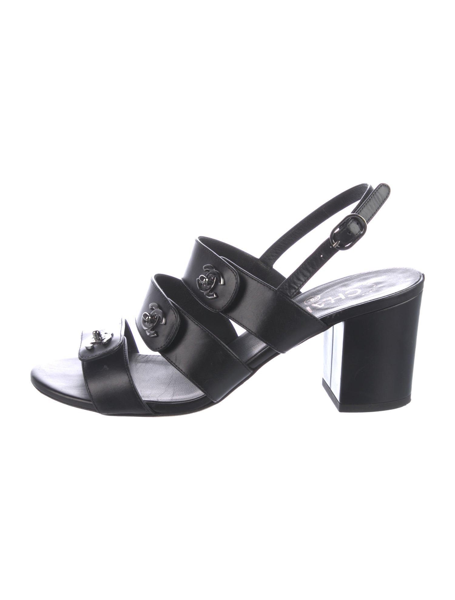 Chanel 2017 Interlocking CC Logo Slingback Sandals