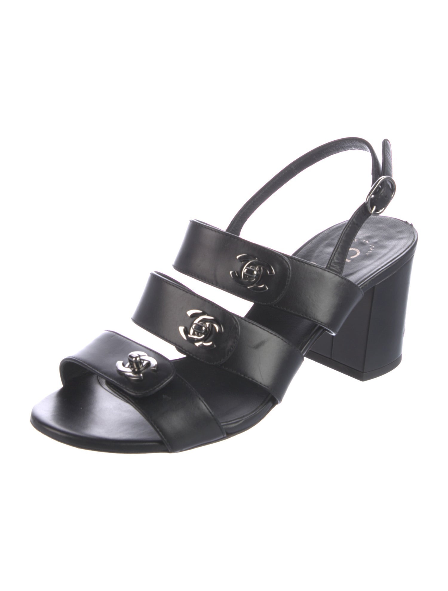 Chanel 2017 Interlocking CC Logo Slingback Sandals