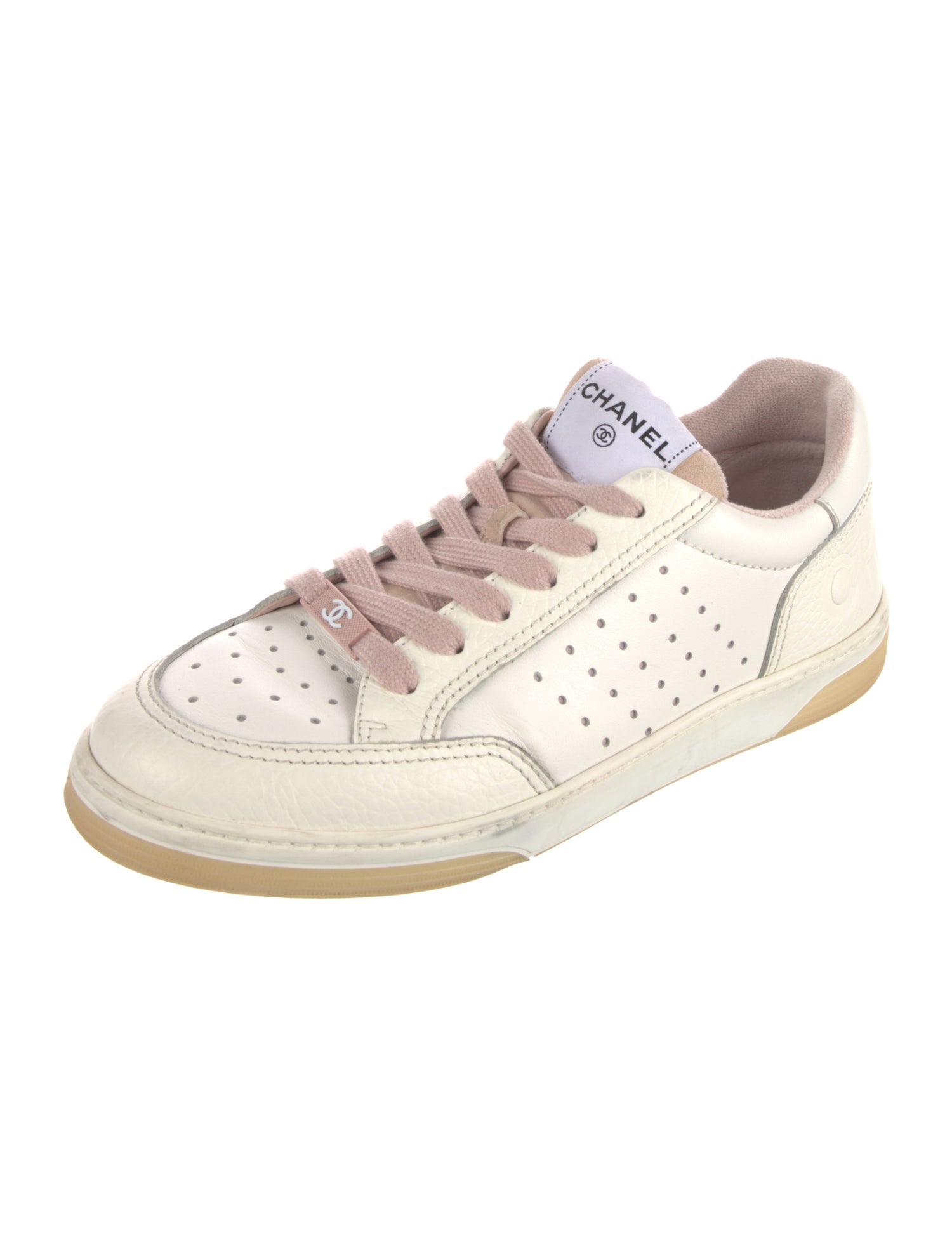 Chanel Interlocking CC Logo Leather Sneakers