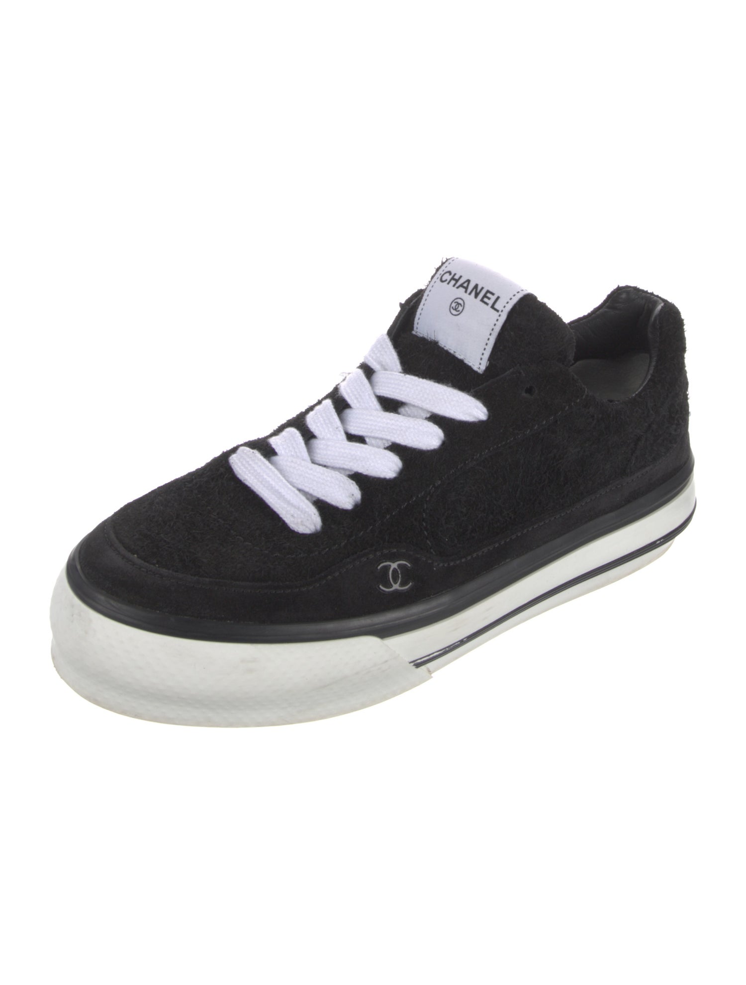 Chanel Interlocking CC Logo Suede Sneakers