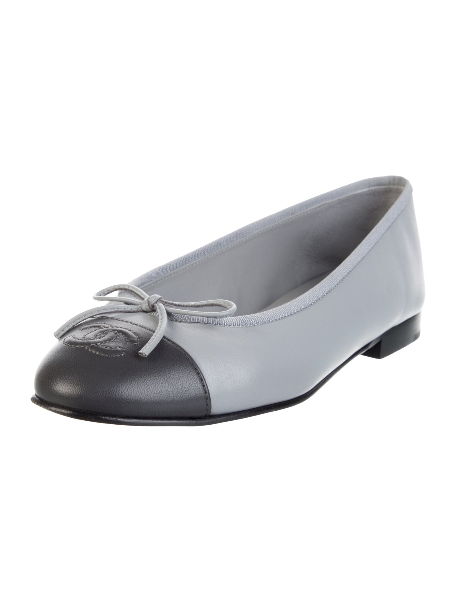 Chanel Interlocking CC Logo Lambskin Ballet Flats