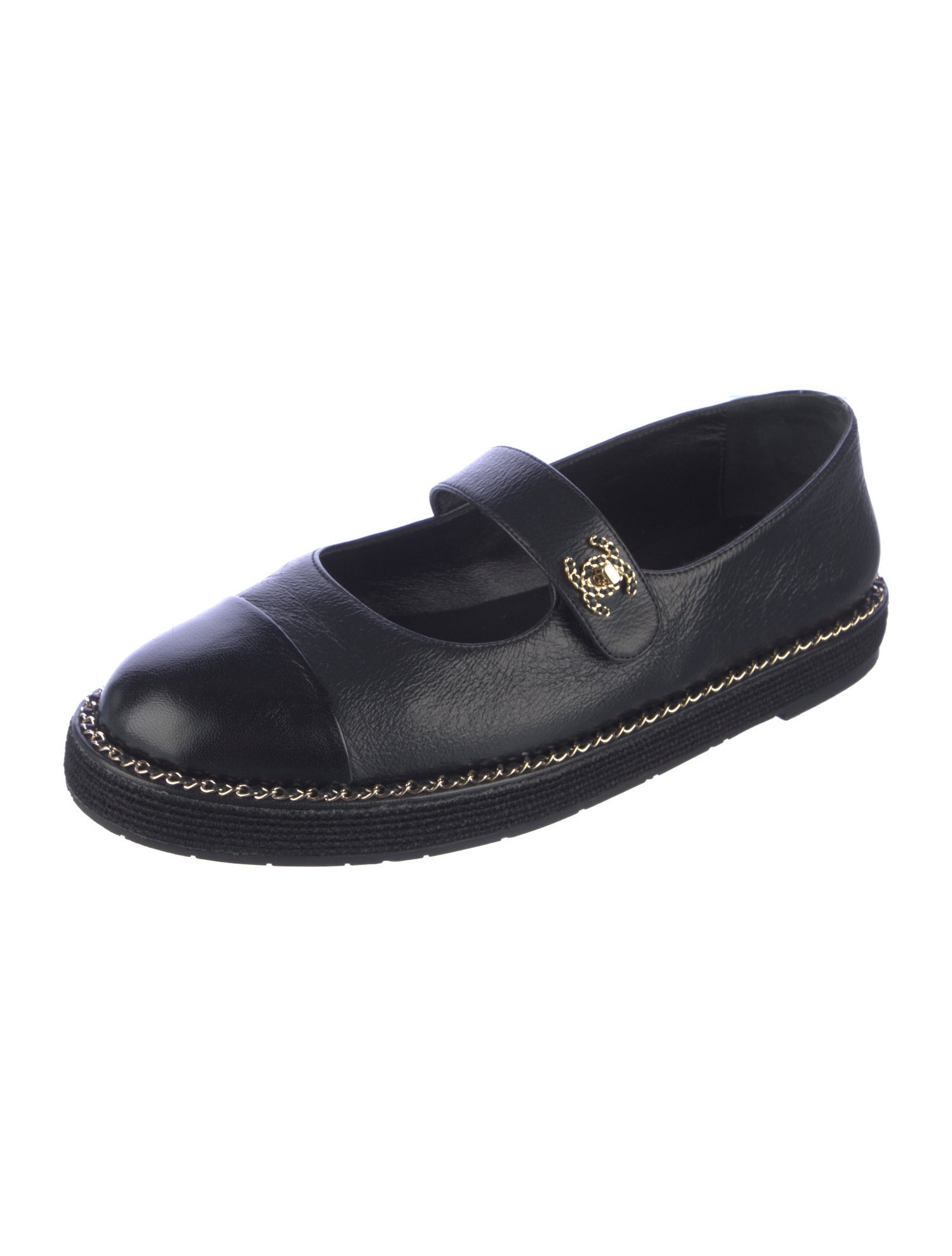 Chanel 2024 Interlocking CC Logo Mary Jane Flats