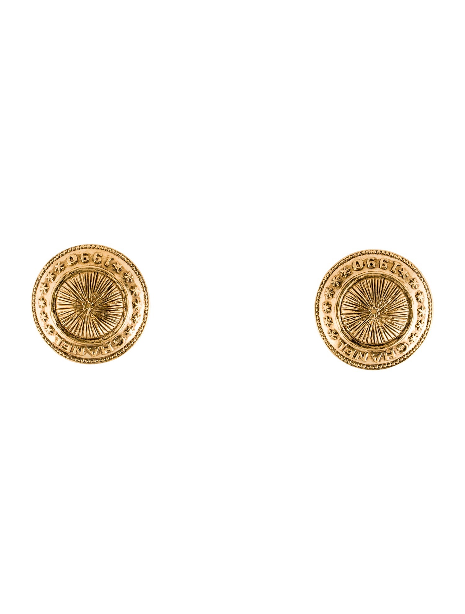 Chanel Vintage Medallion Clip-On Earrings
