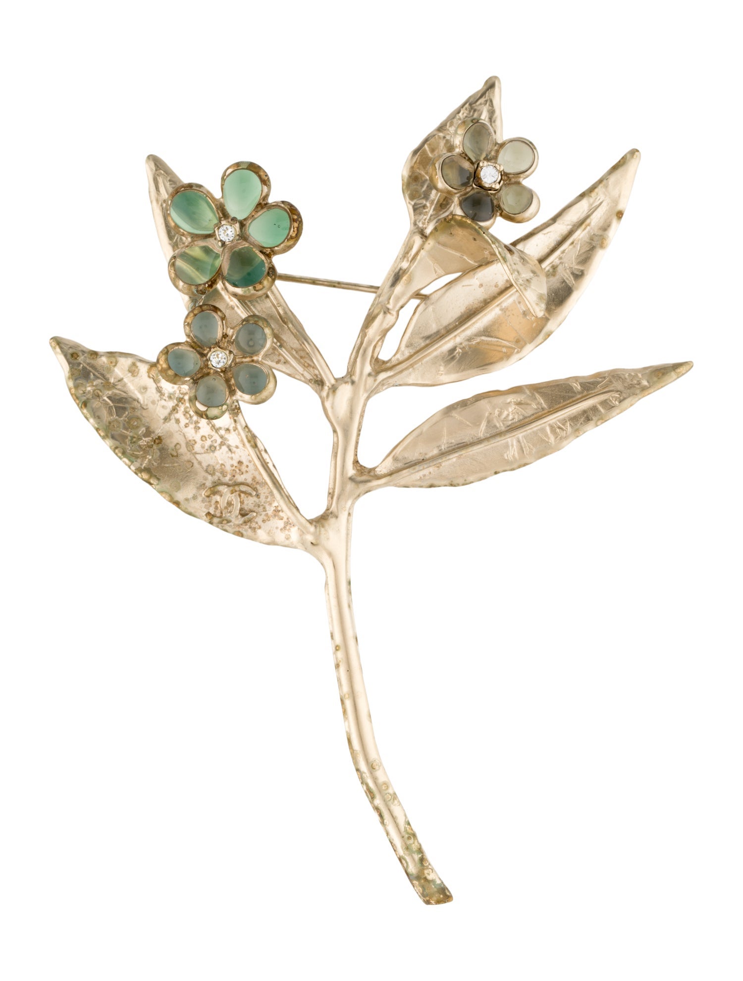 Chanel Strass & Resin Flower Brooch