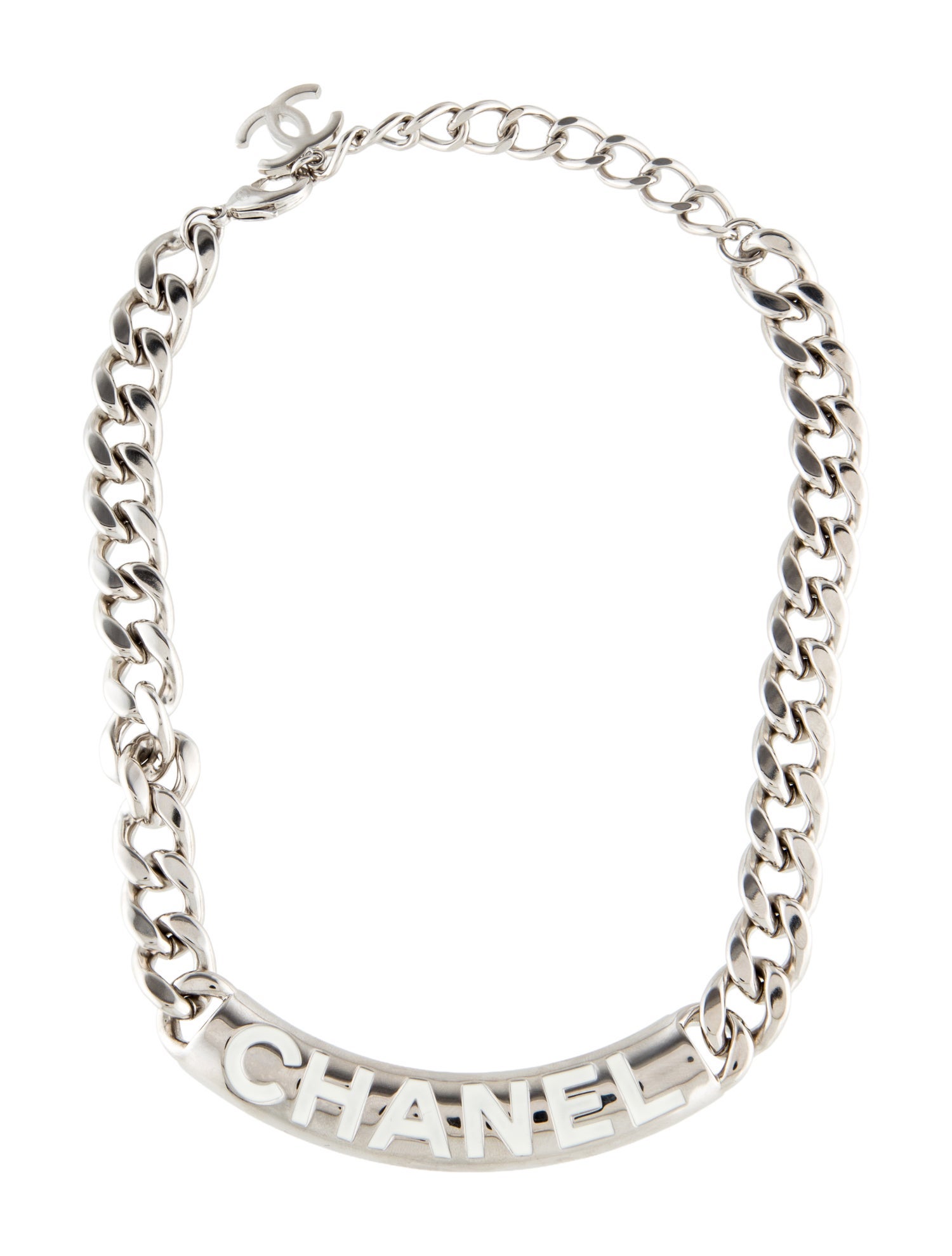 Chanel 2025 Resin 'Chanel' Logo Collar Necklace