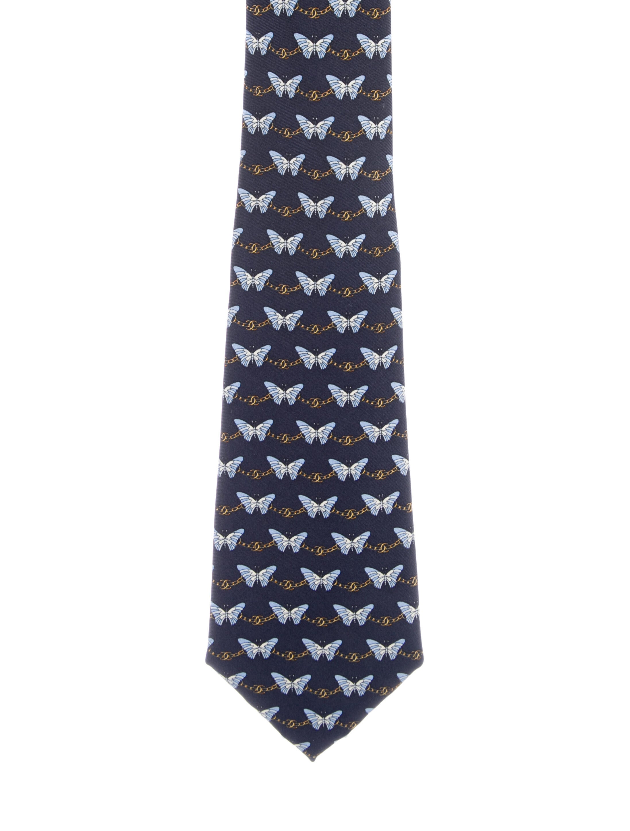 Chanel Vintage CC Butterfly Silk Tie