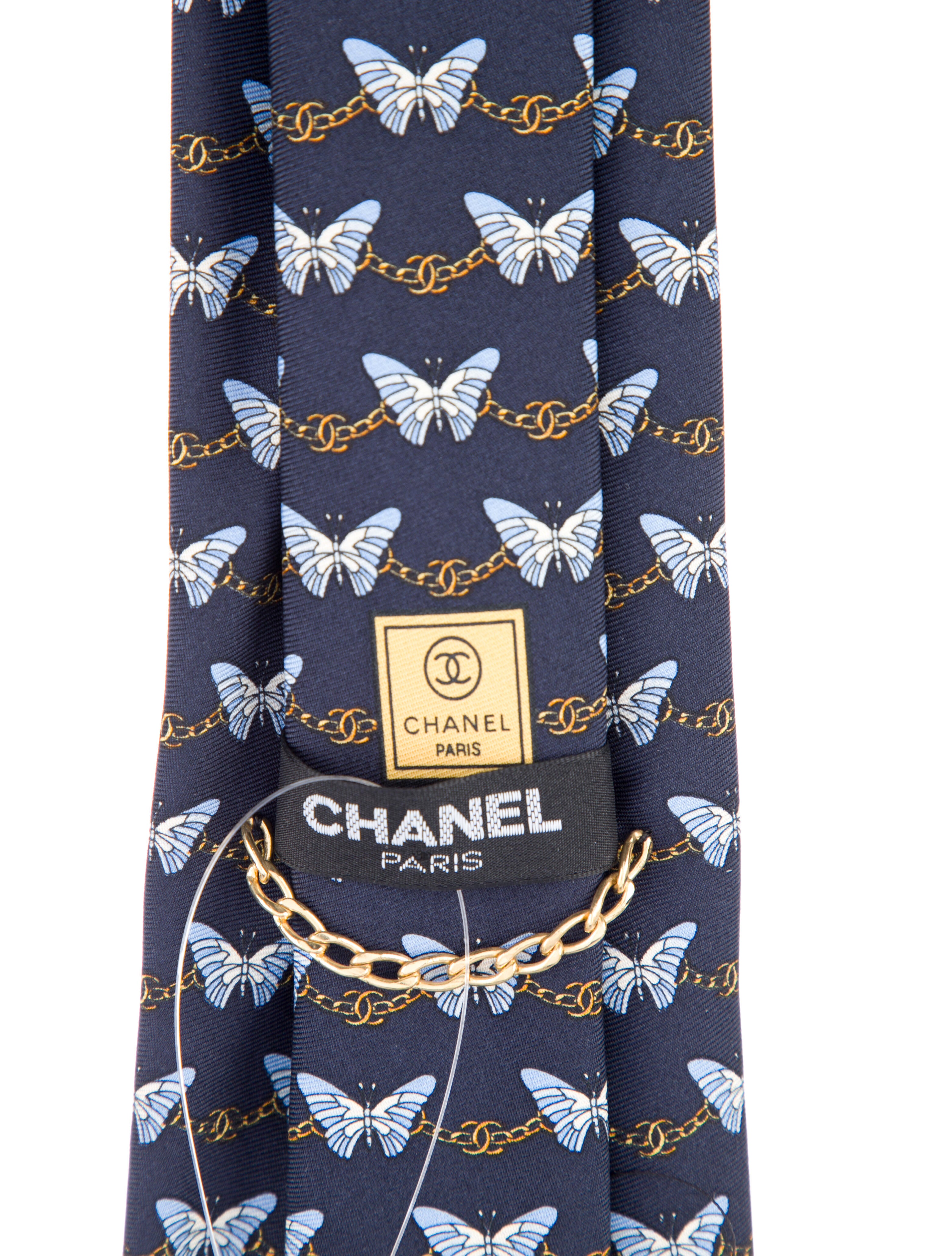 Chanel Vintage CC Butterfly Silk Tie