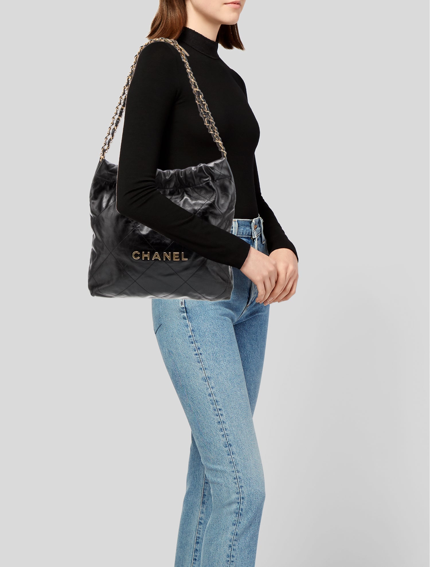 Chanel Quilted Small 22 Hobo Bag