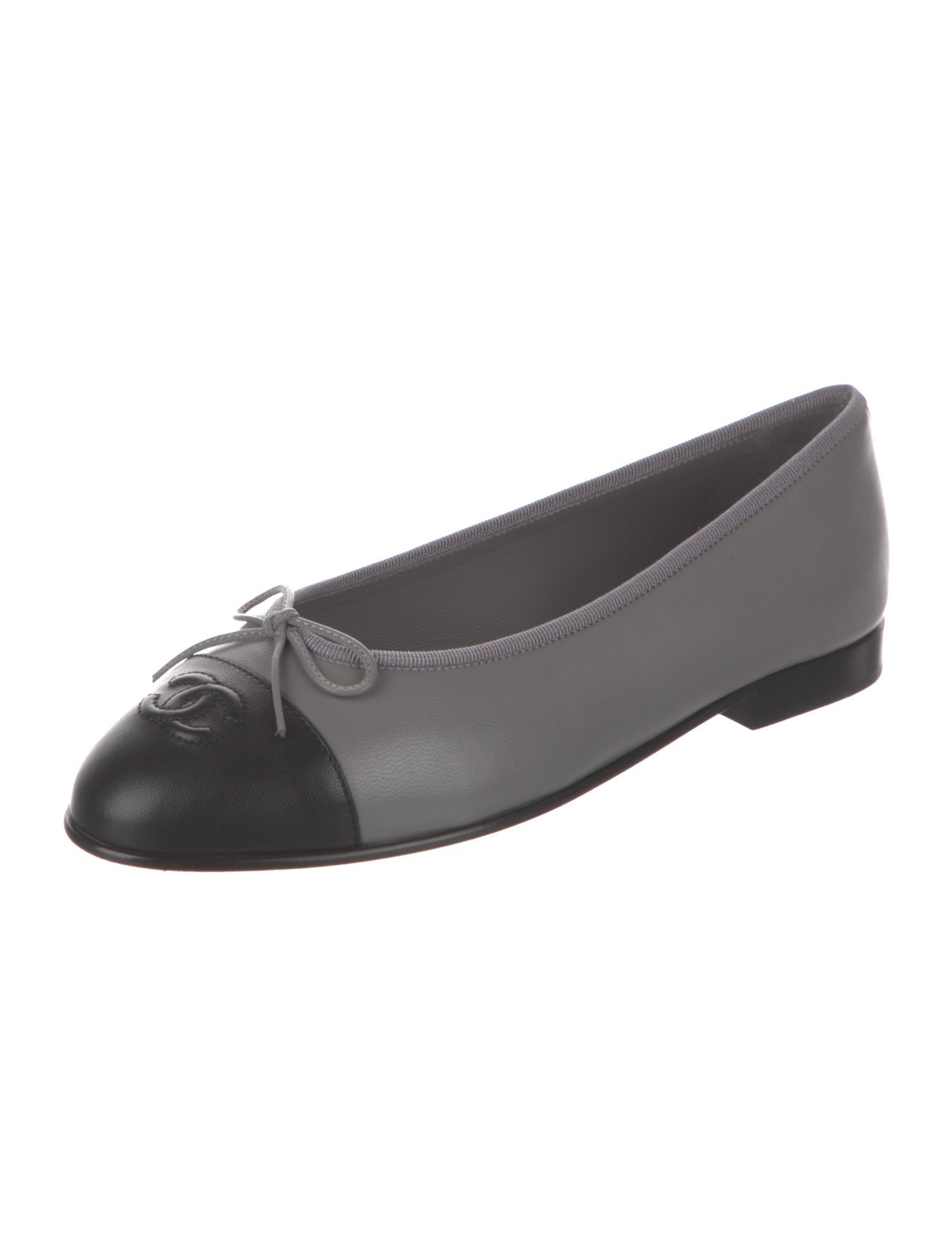 Chanel Interlocking CC Logo Lambskin Ballet Flats