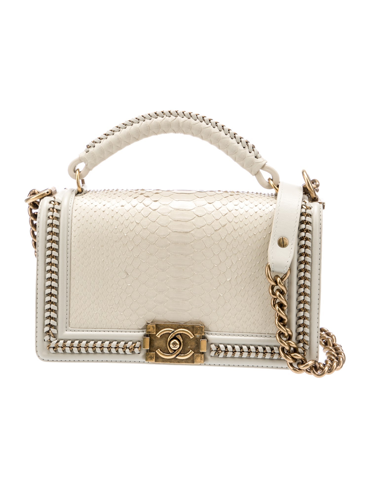 Chanel Medium Python Chain Around Boy Bag