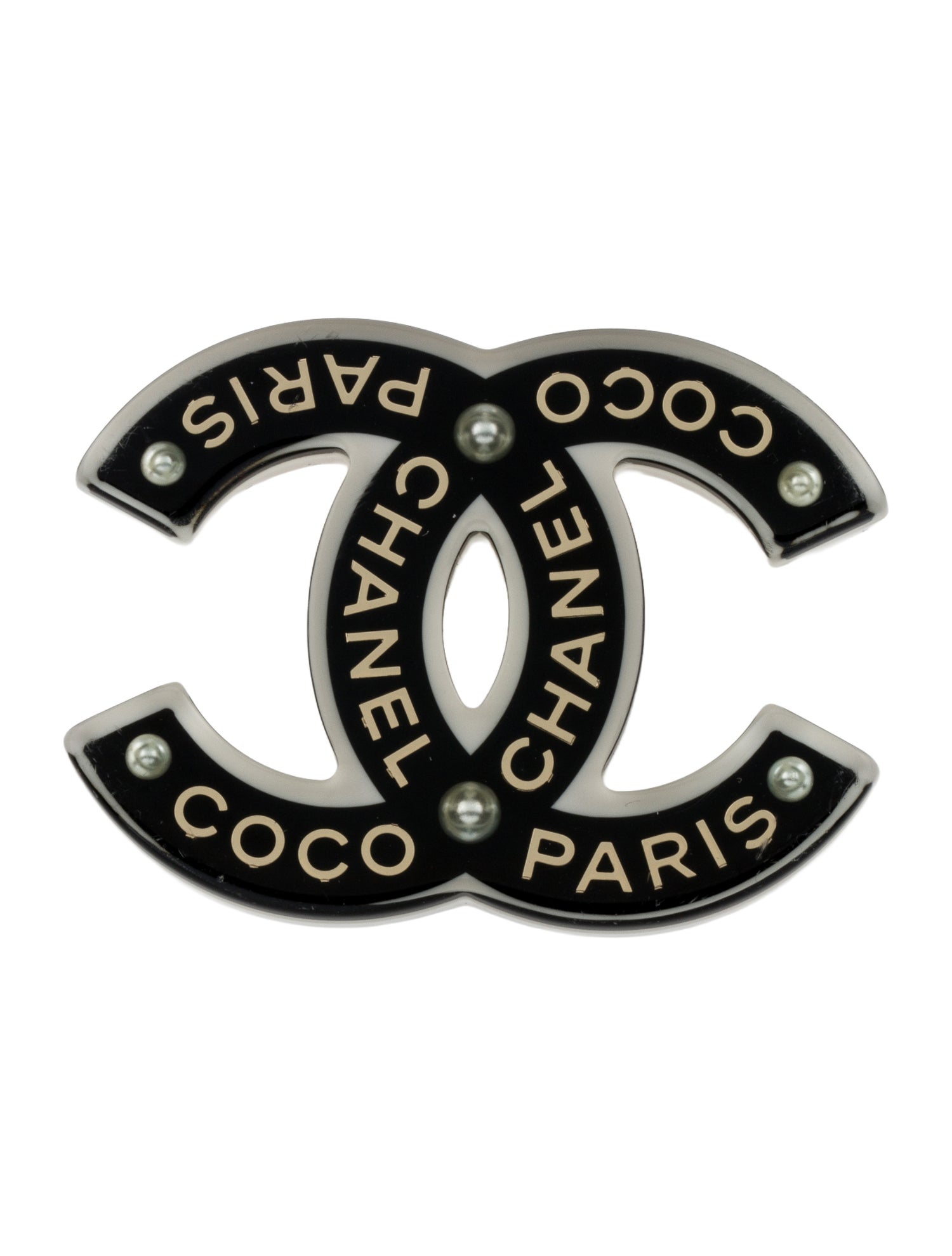 Chanel Faux Pearl & Resin CC Brooch