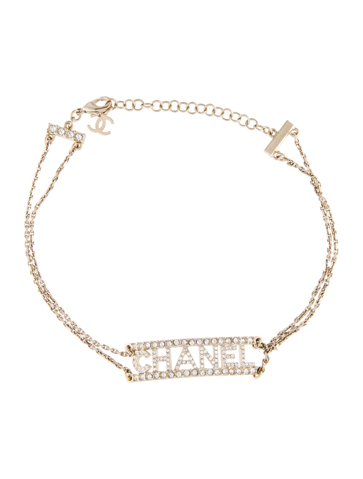 Chanel 2022 Strass Logo Choker Necklace